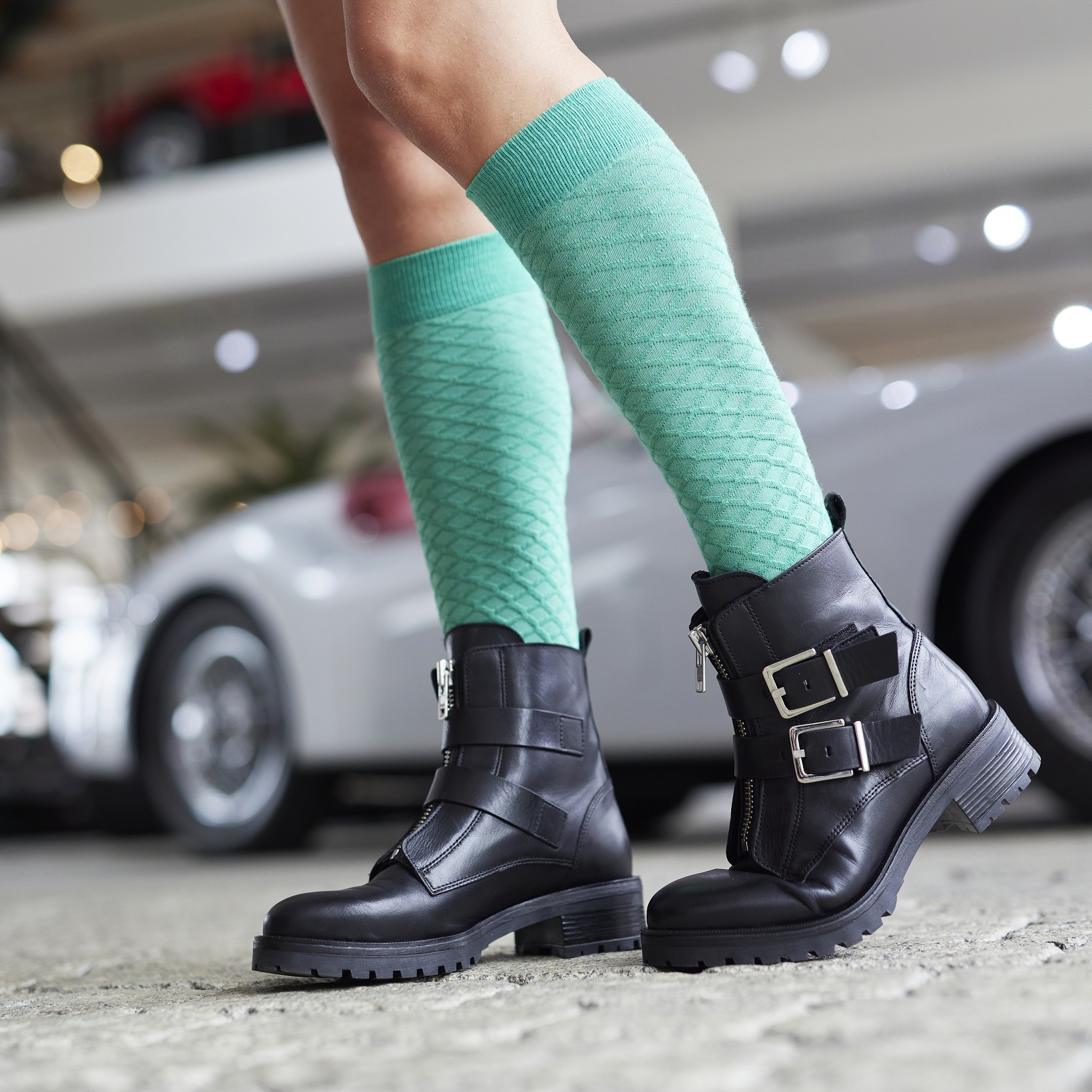 Cable knee high Macaroon