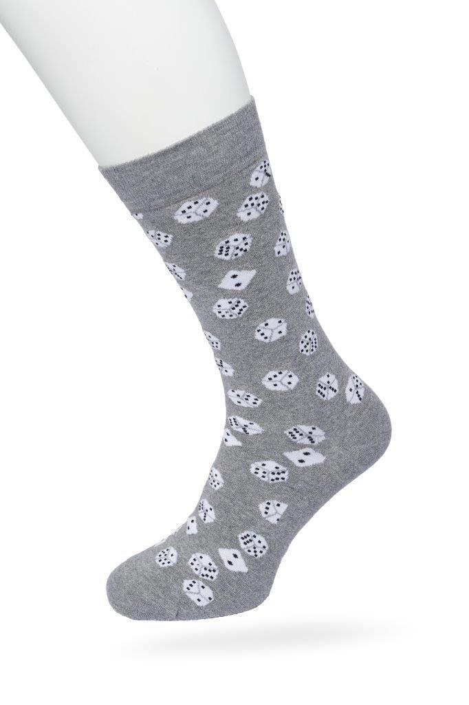 Dice Sock Medium grey heather