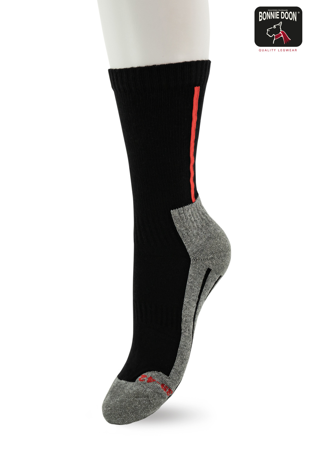 Working Sock Cotton Black red
