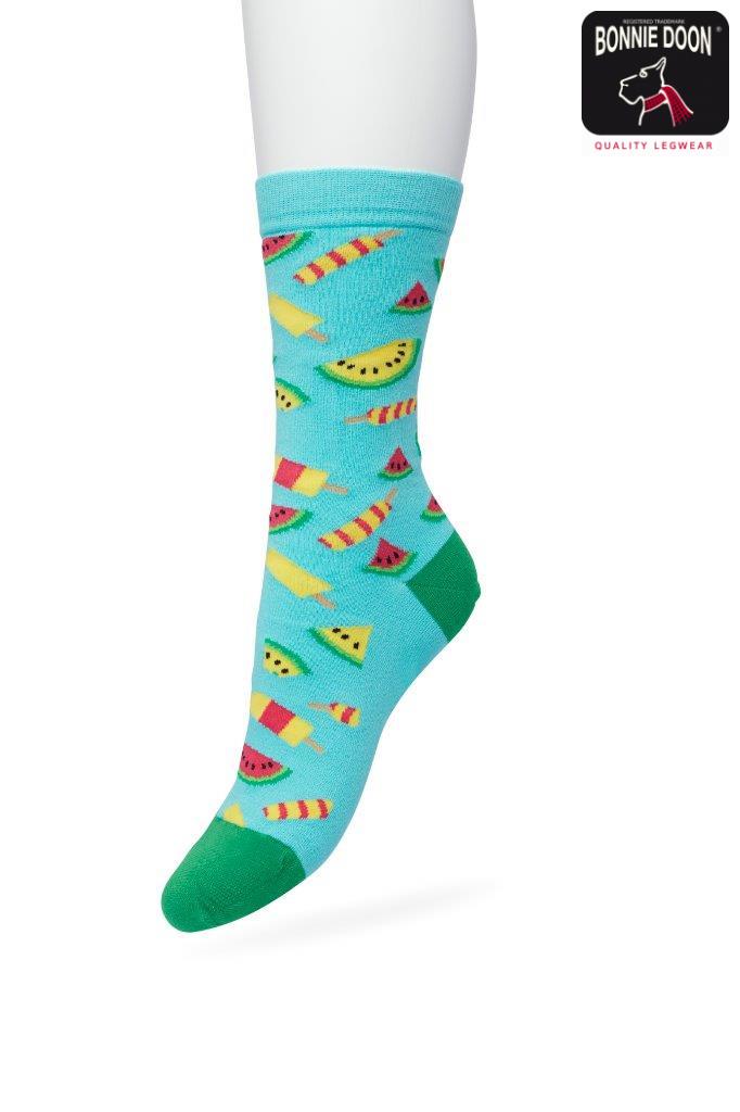 Watermelon Sock Aruba blue