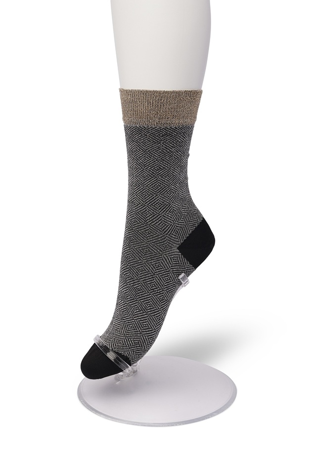 Glittering Jacquard sock Gold