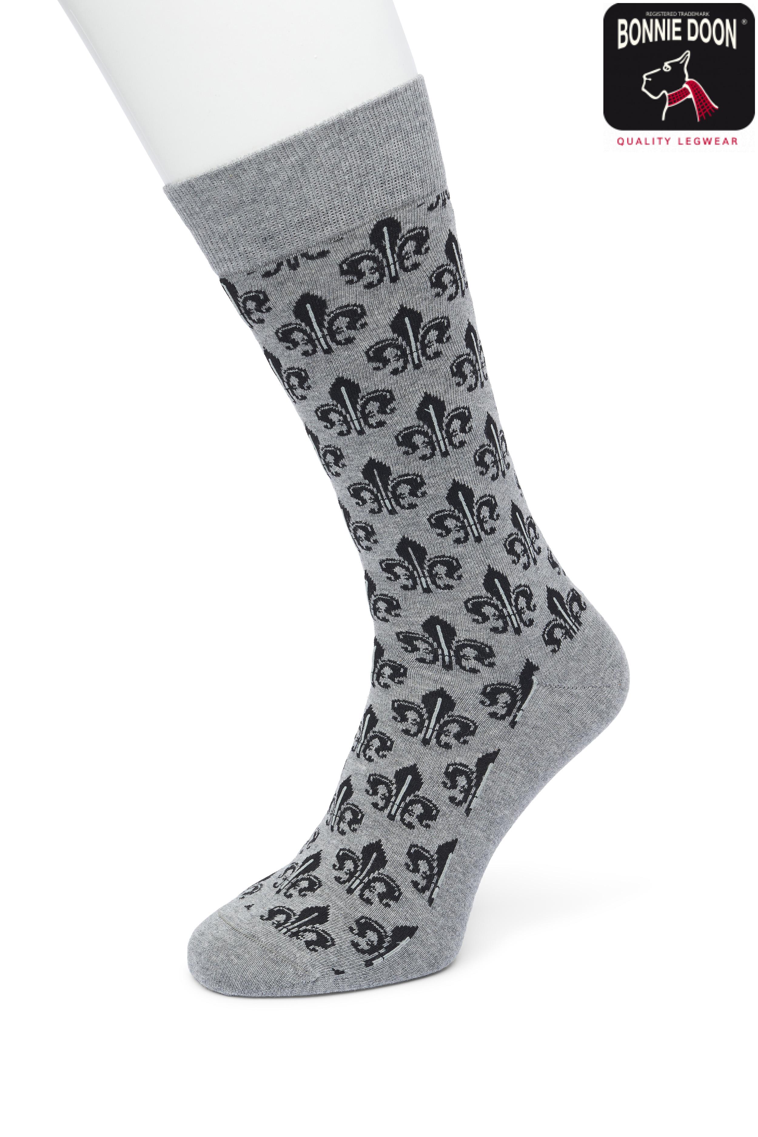 Fleur de Lis sock Grey melange