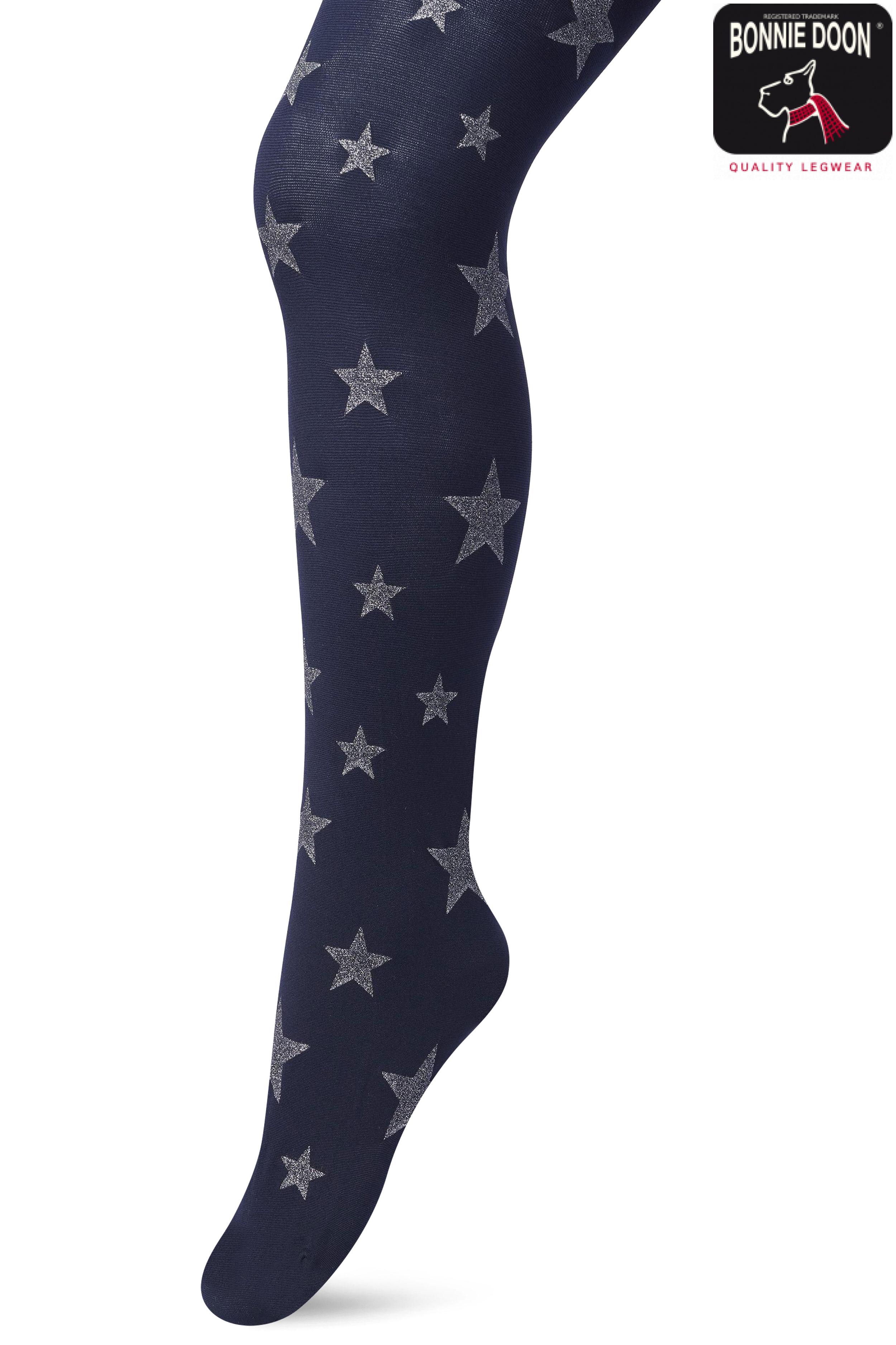 Twinkling stars tights Navy silver