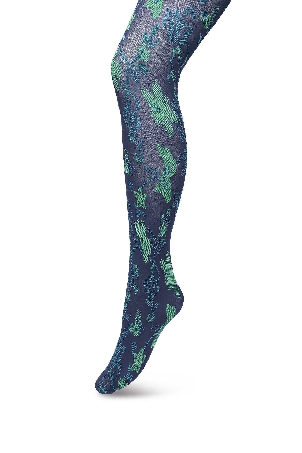 Floral Ornament Tights Navy