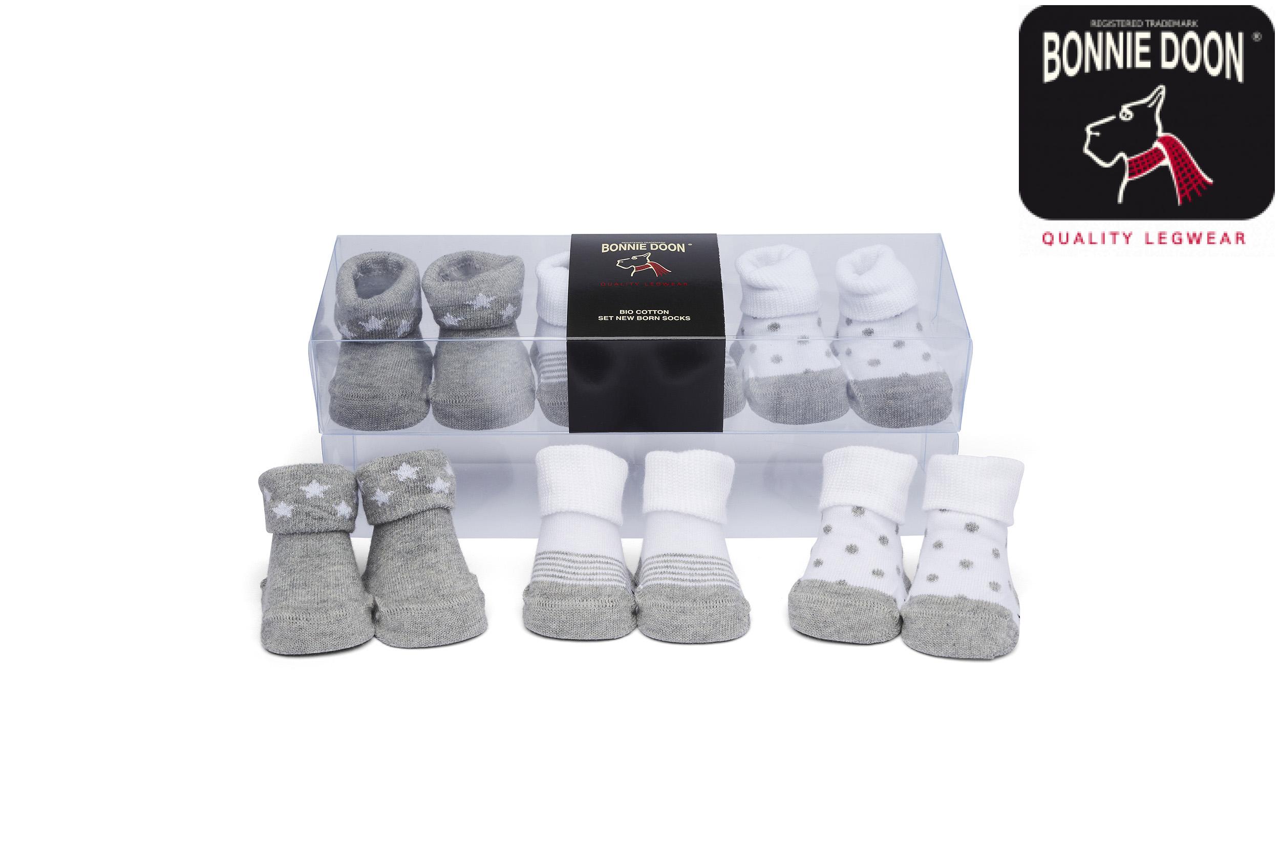 Newborn socks in Gift Box Light grey heather
