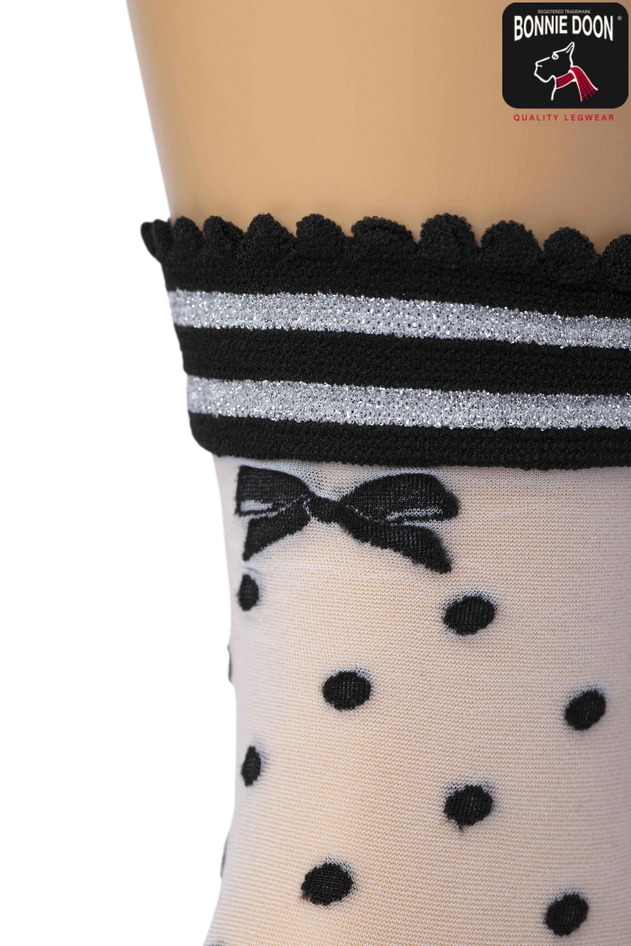 Little Bow with Dots sock Black