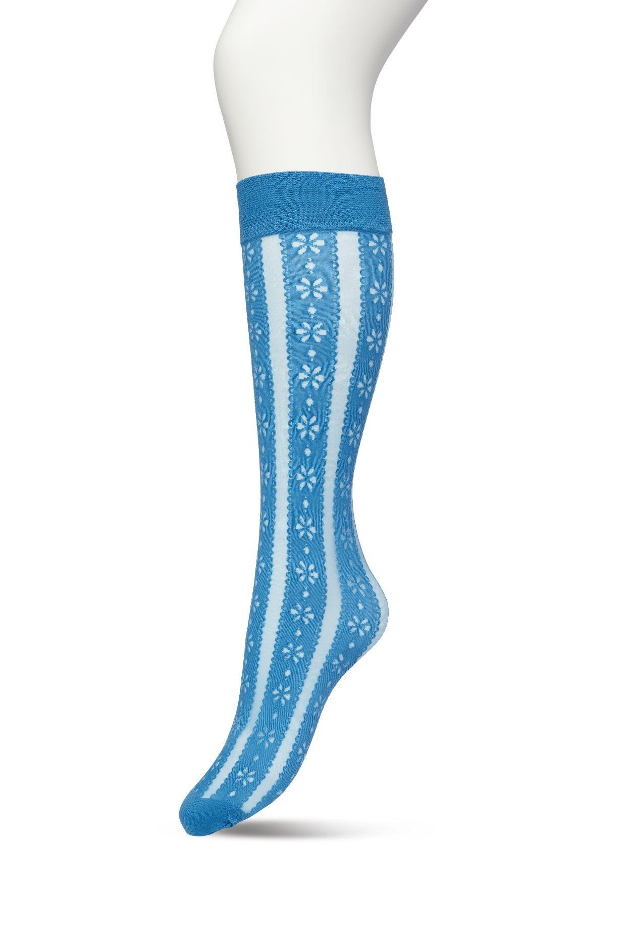 Flower Stripe Knee-High Vallarta blue