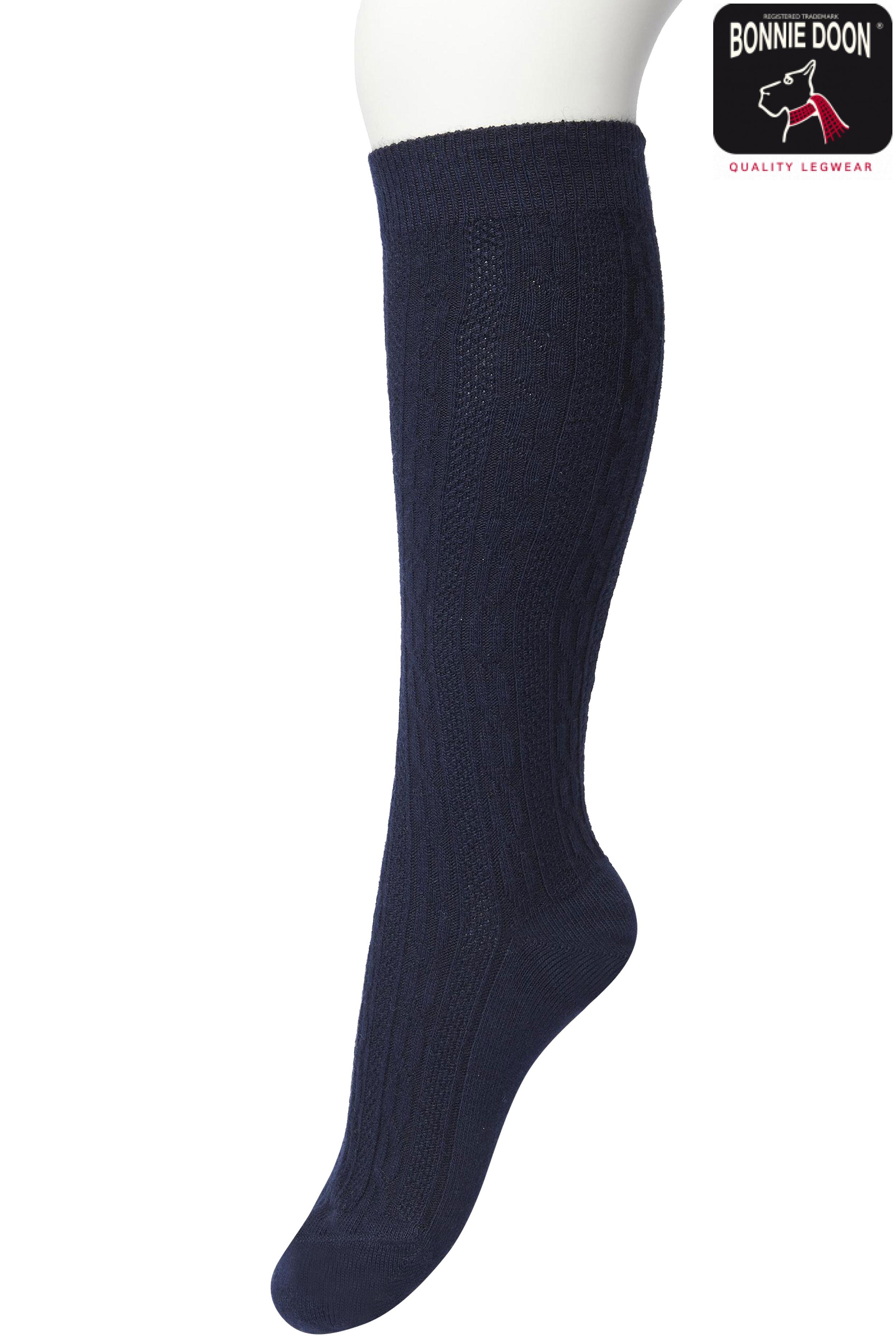 Classic Cable knee high Dark blue