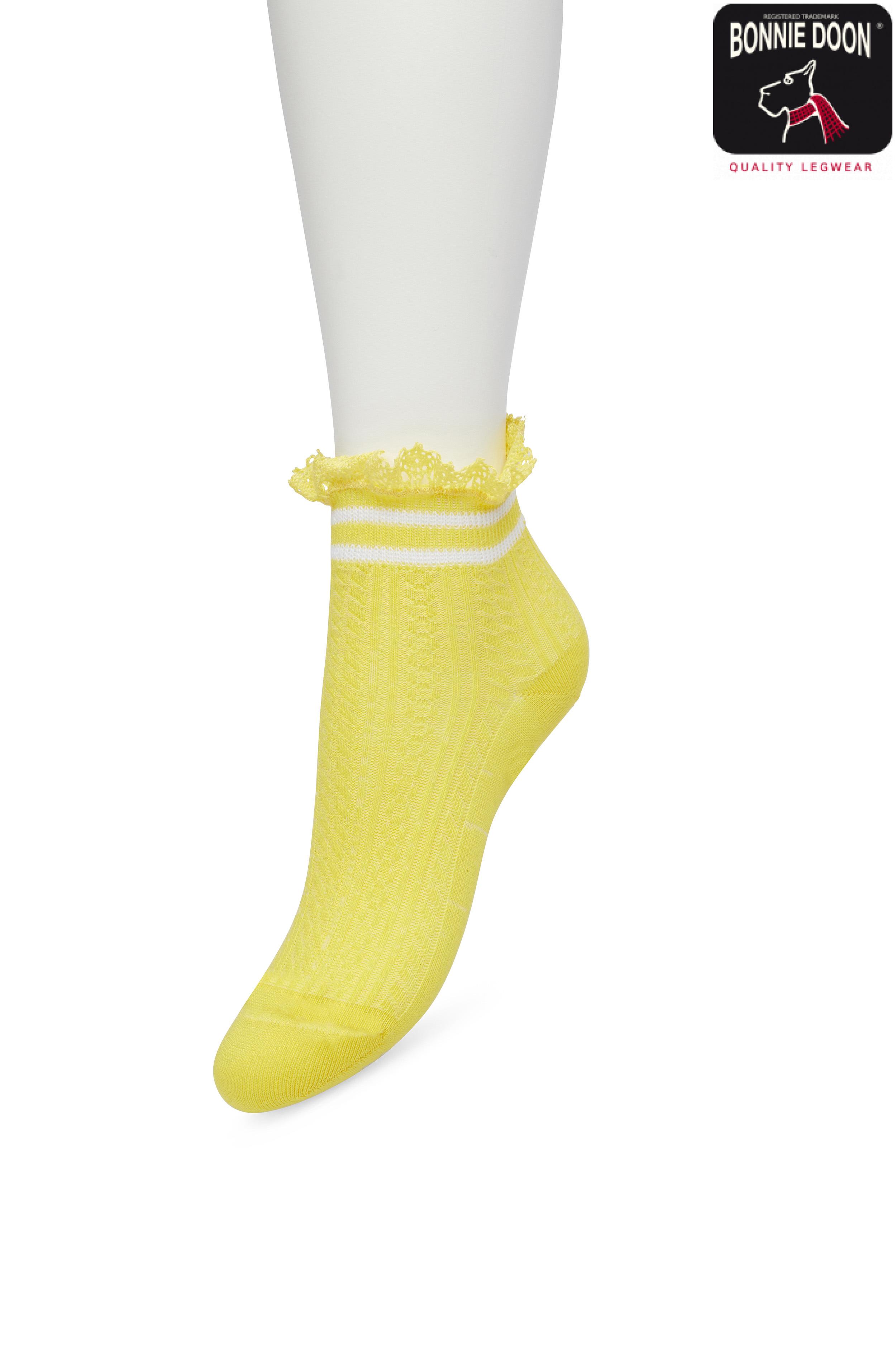 Sporty Lace Quarter Sock Sunny yellow