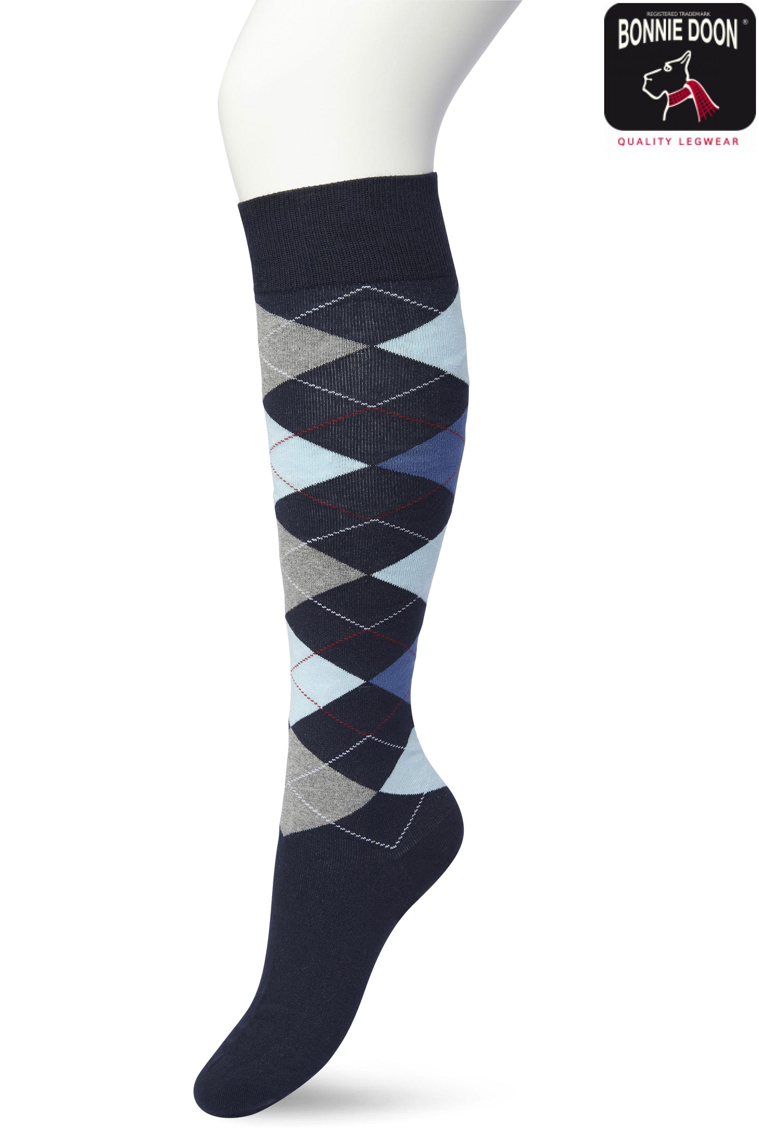 Argyle knee high Dark navy
