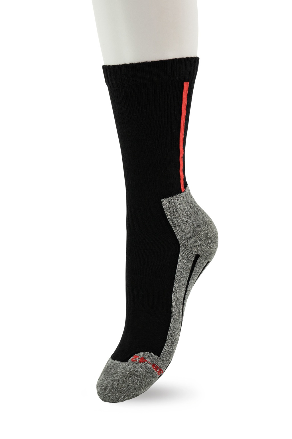 Working Sock Cotton Black red