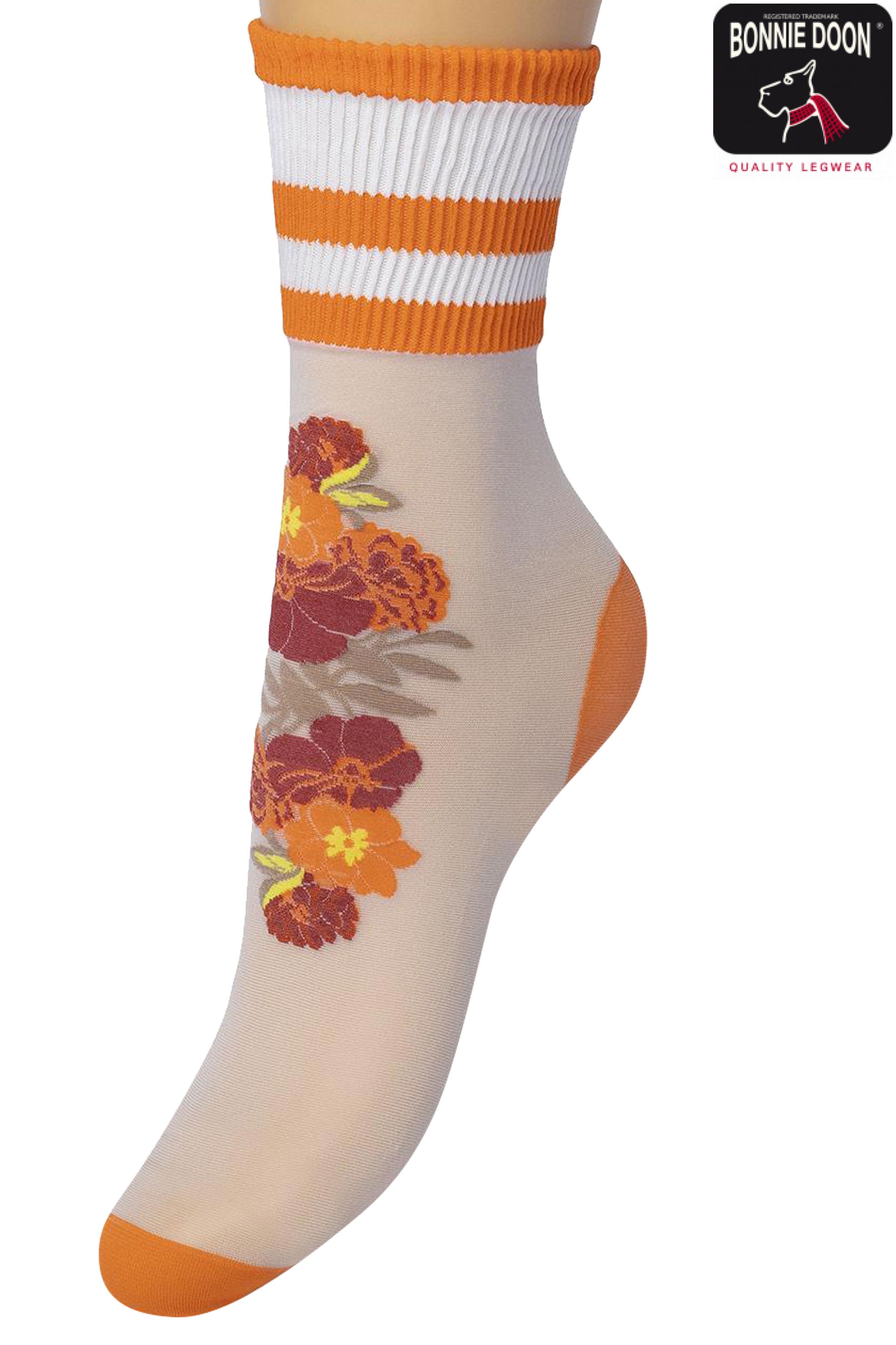 Sporty Flower sock Flame orange