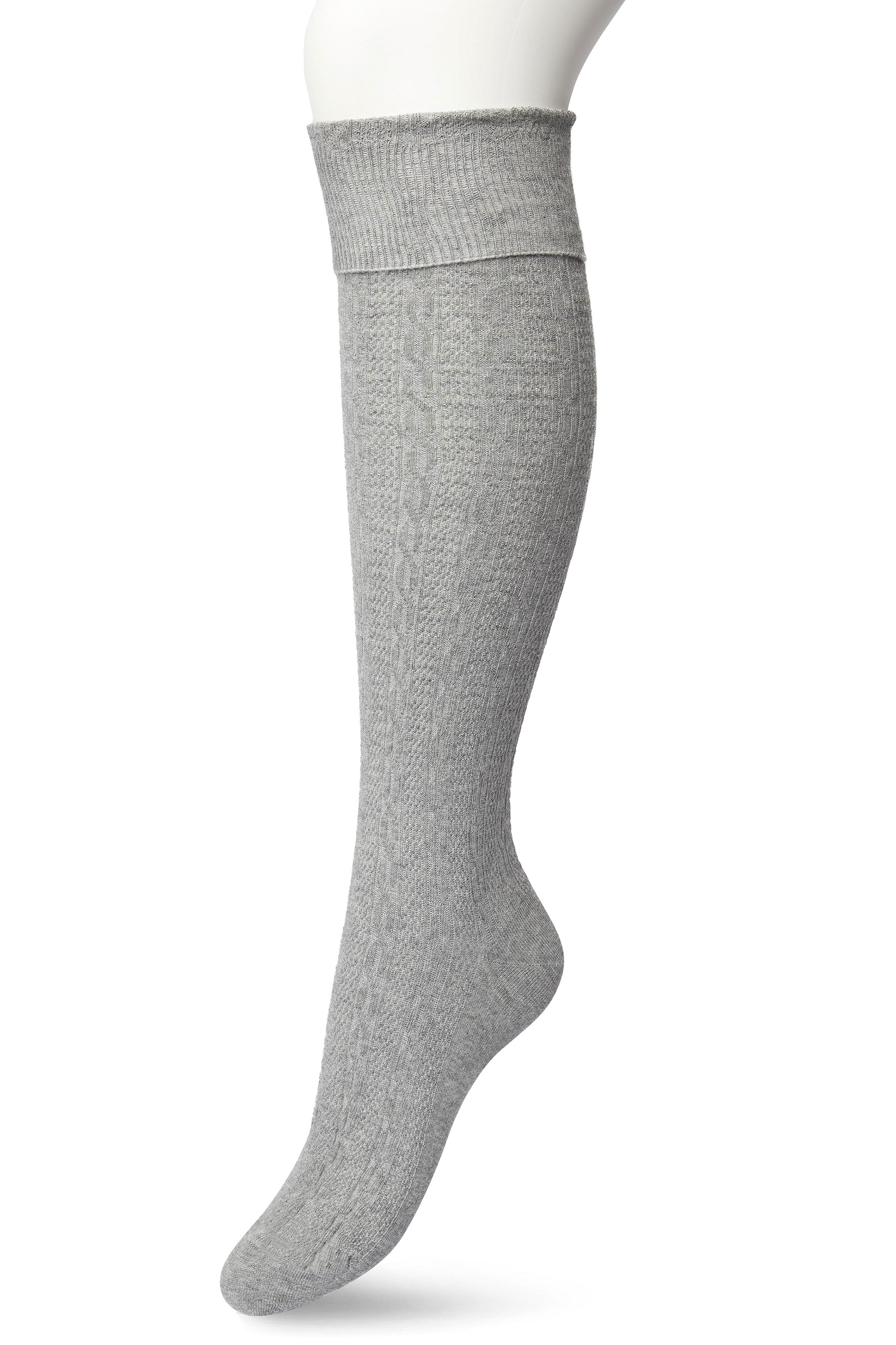 Classic Cable knee high Medium grey heather