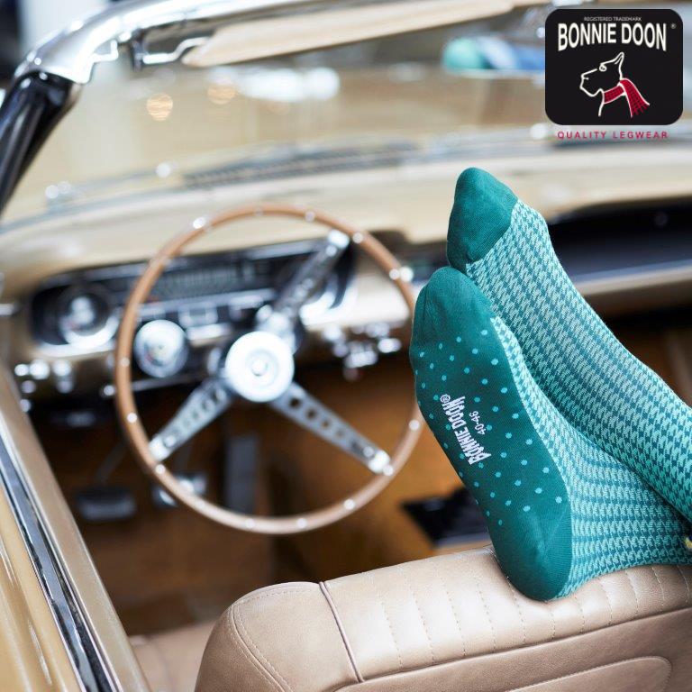 Houndstooth sock Sudan brown