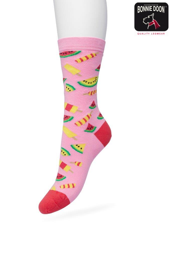 Watermelon Sock Flamingo pink