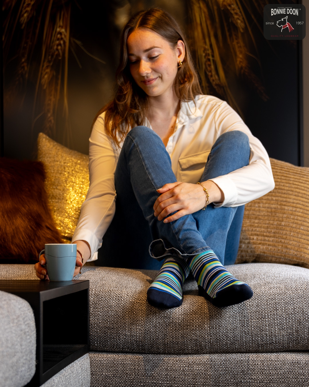Funky Stripes sock Capuchino