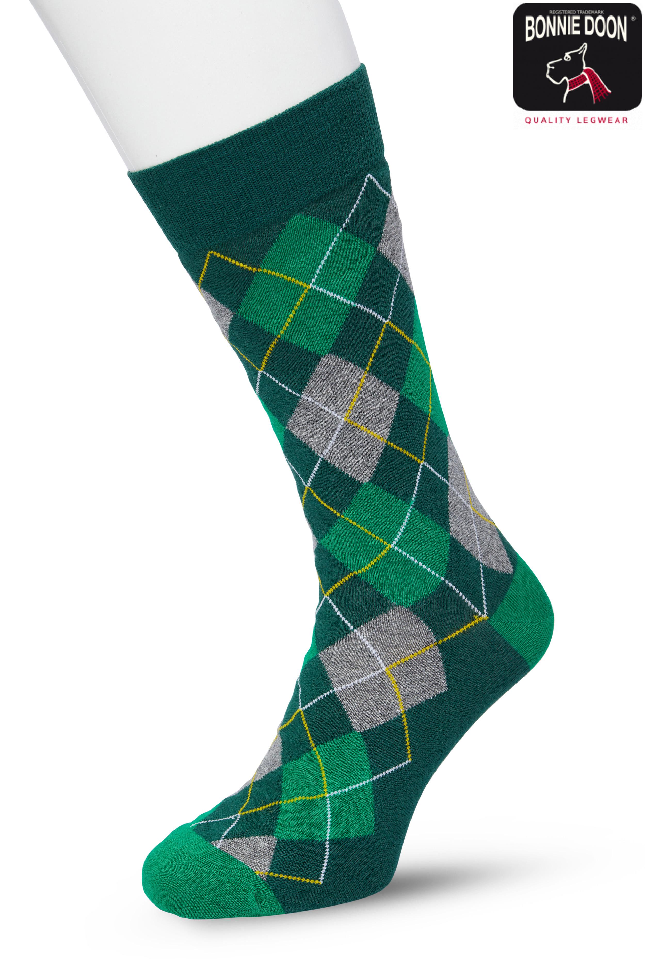Argyle sock Trekking green