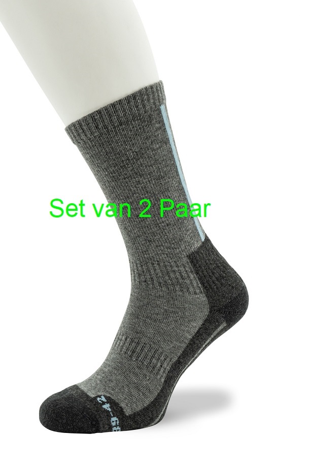 Working Sock Cotton set of 2 pairs Grey Mele /Blue