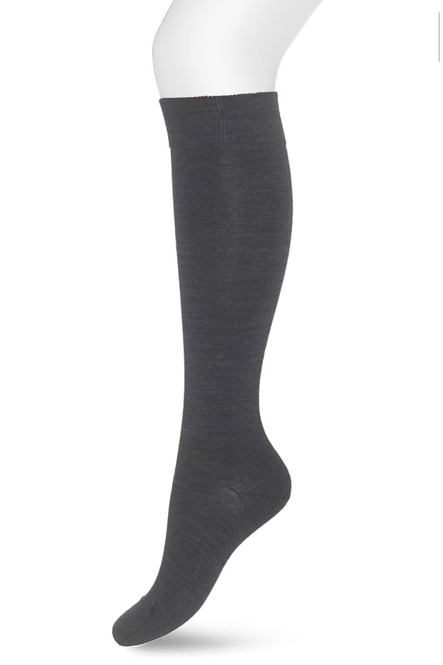 Wool/Cotton Knee-High Dark grey heather