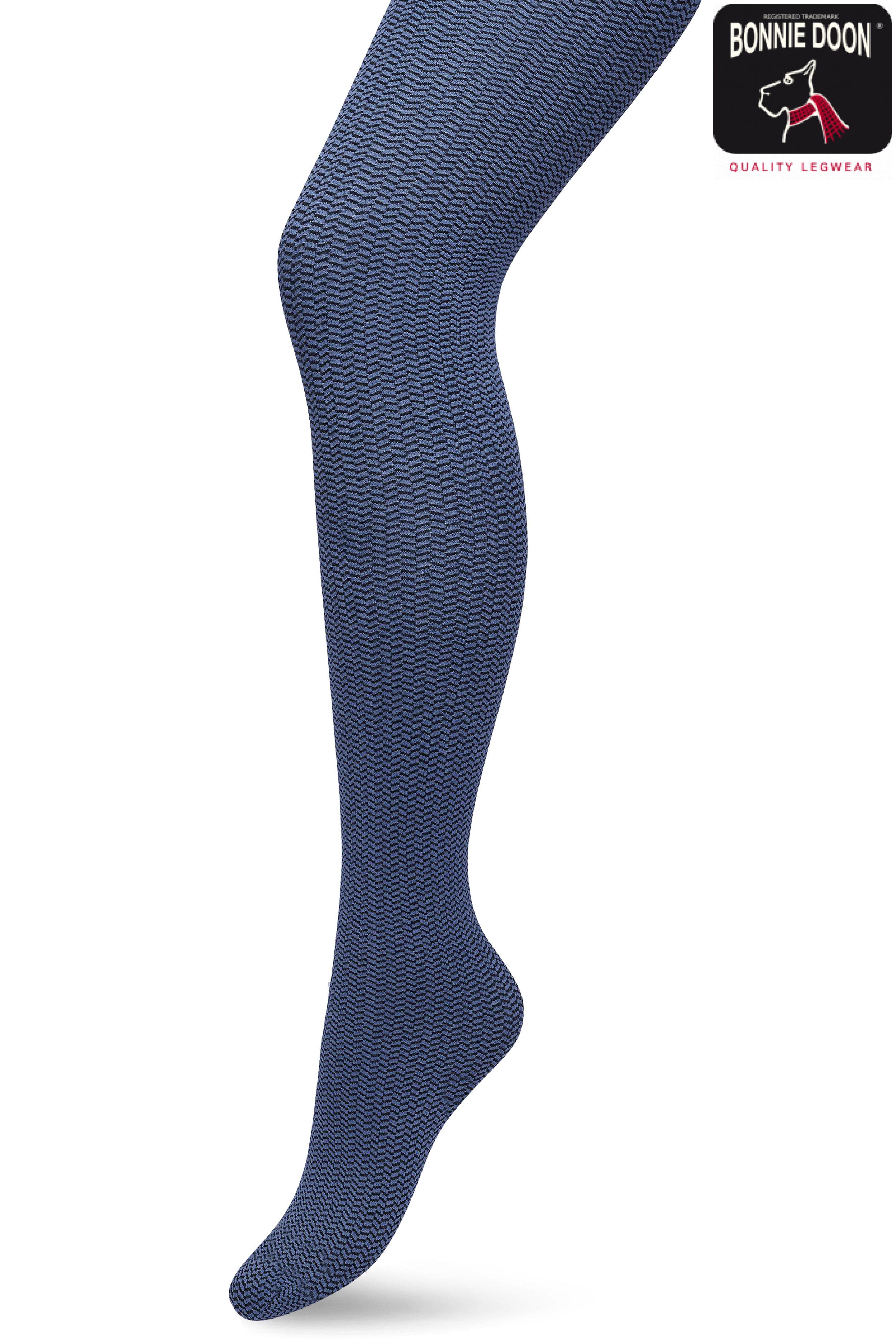 Little Herringbone tights Blue ashes