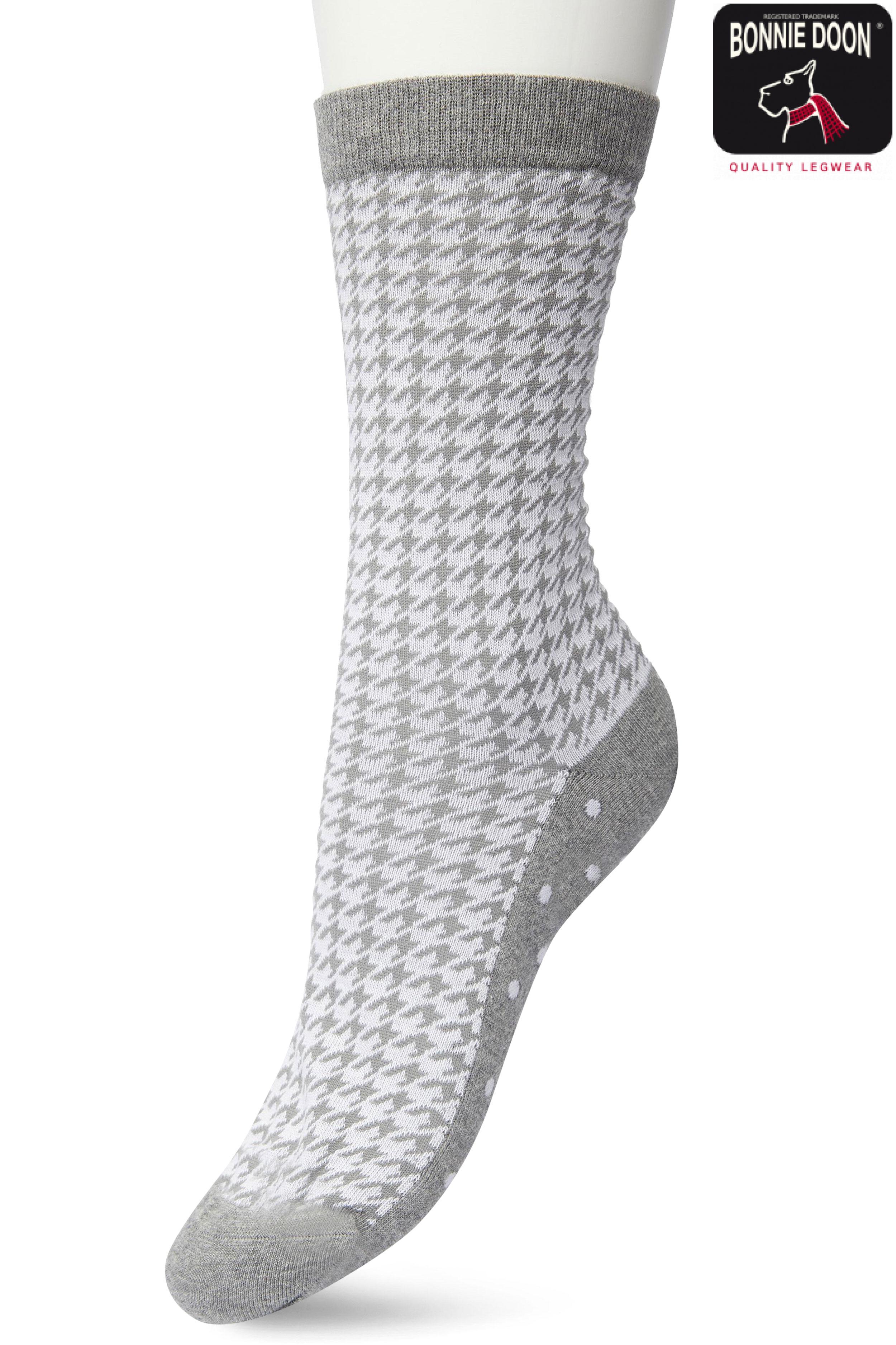 Houndstooth sock Off white