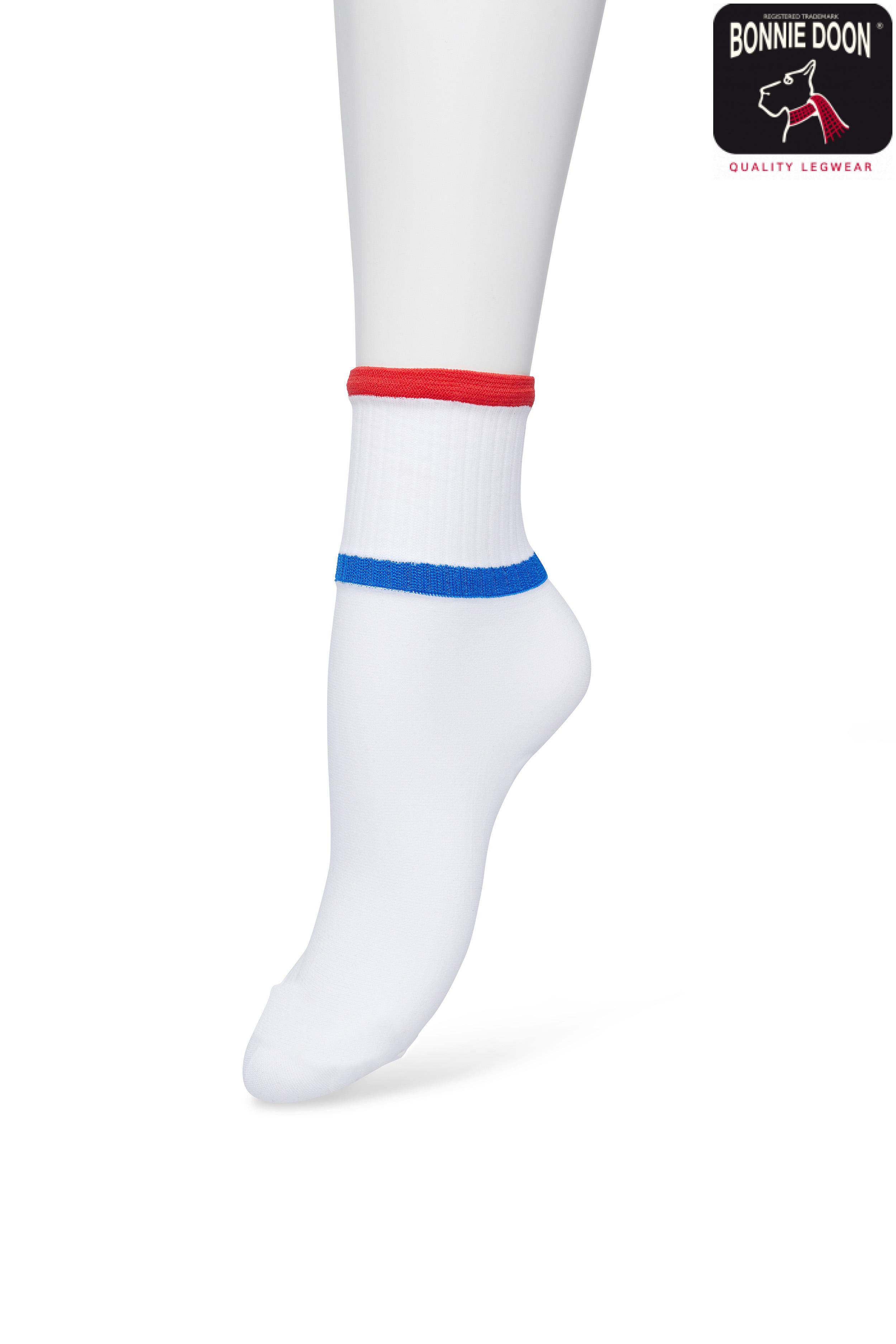 Sporty micro sock White red
