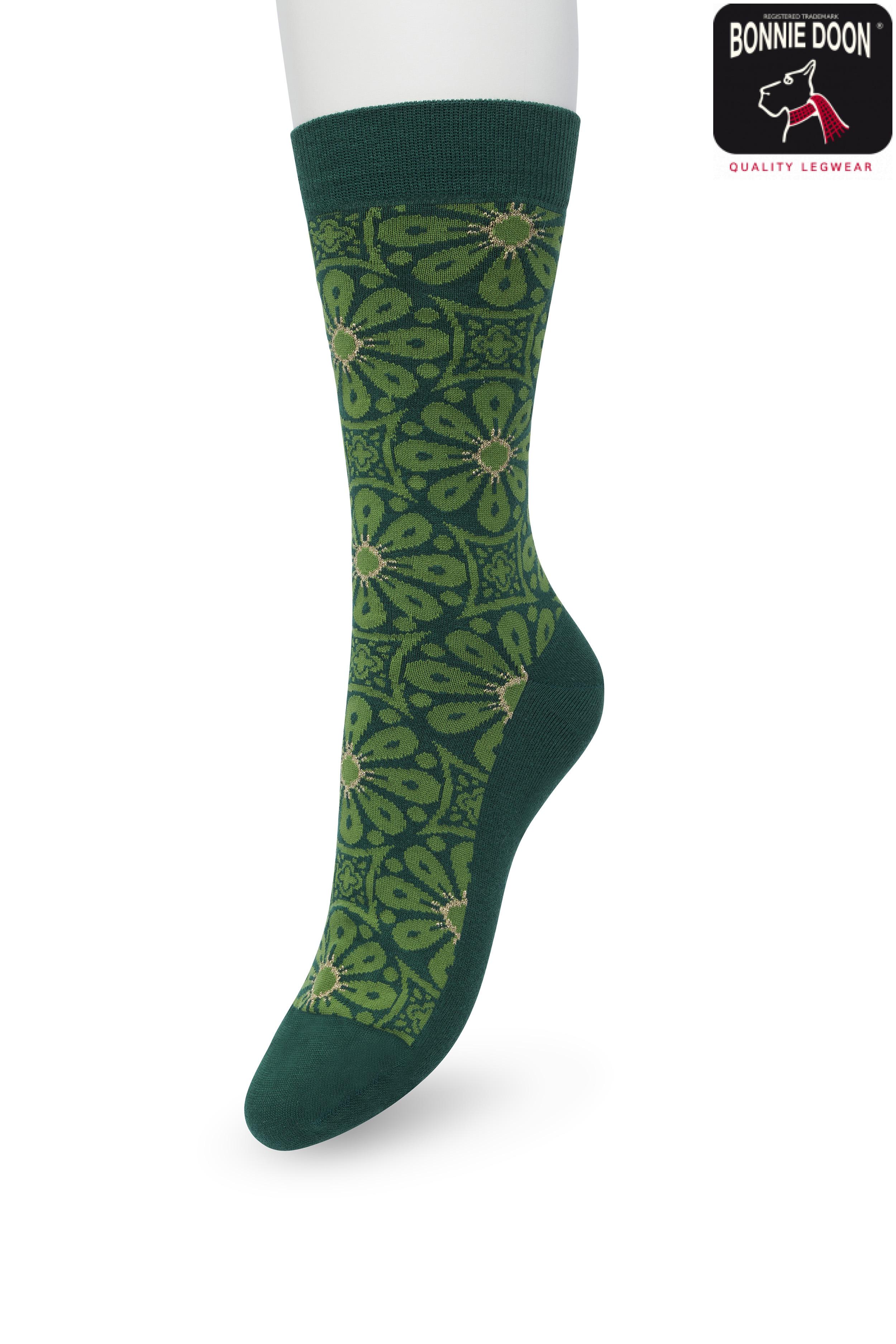 Lurex Tile Sock Trekking green