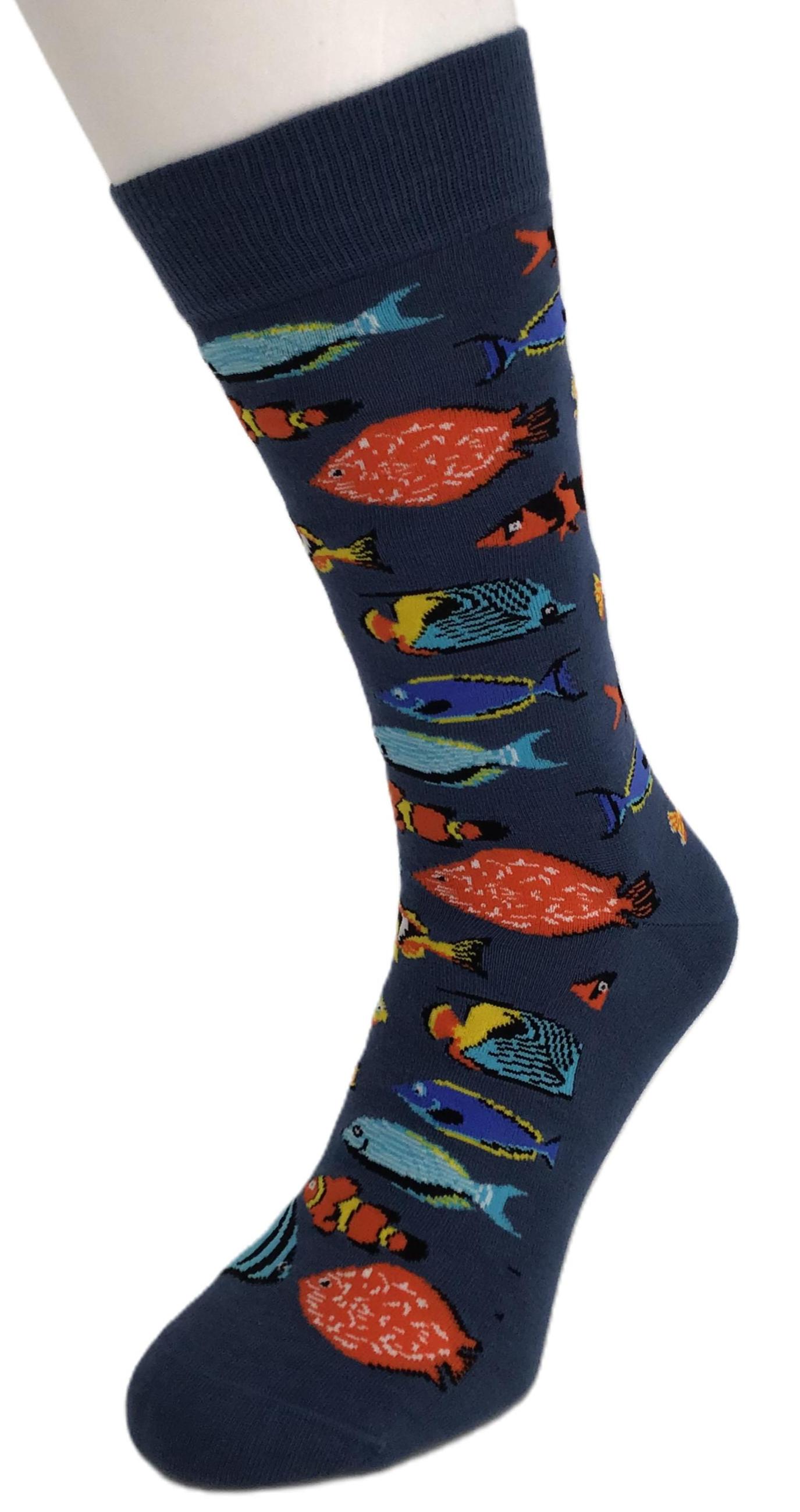 Tropical Fish Sock Grey