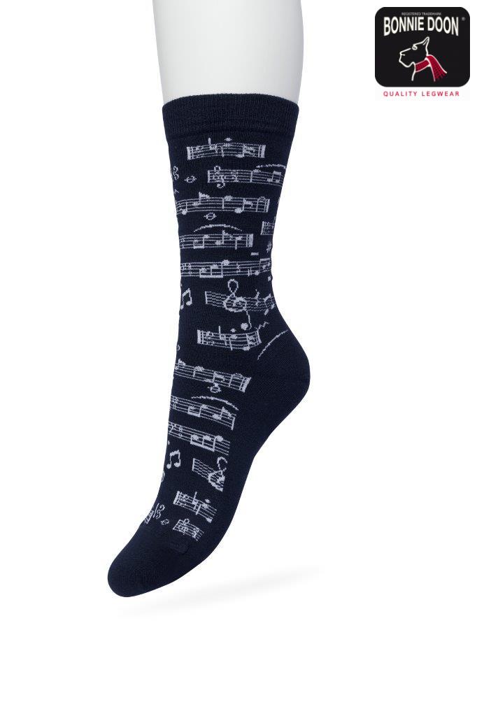 Music Notes  sock Black iris