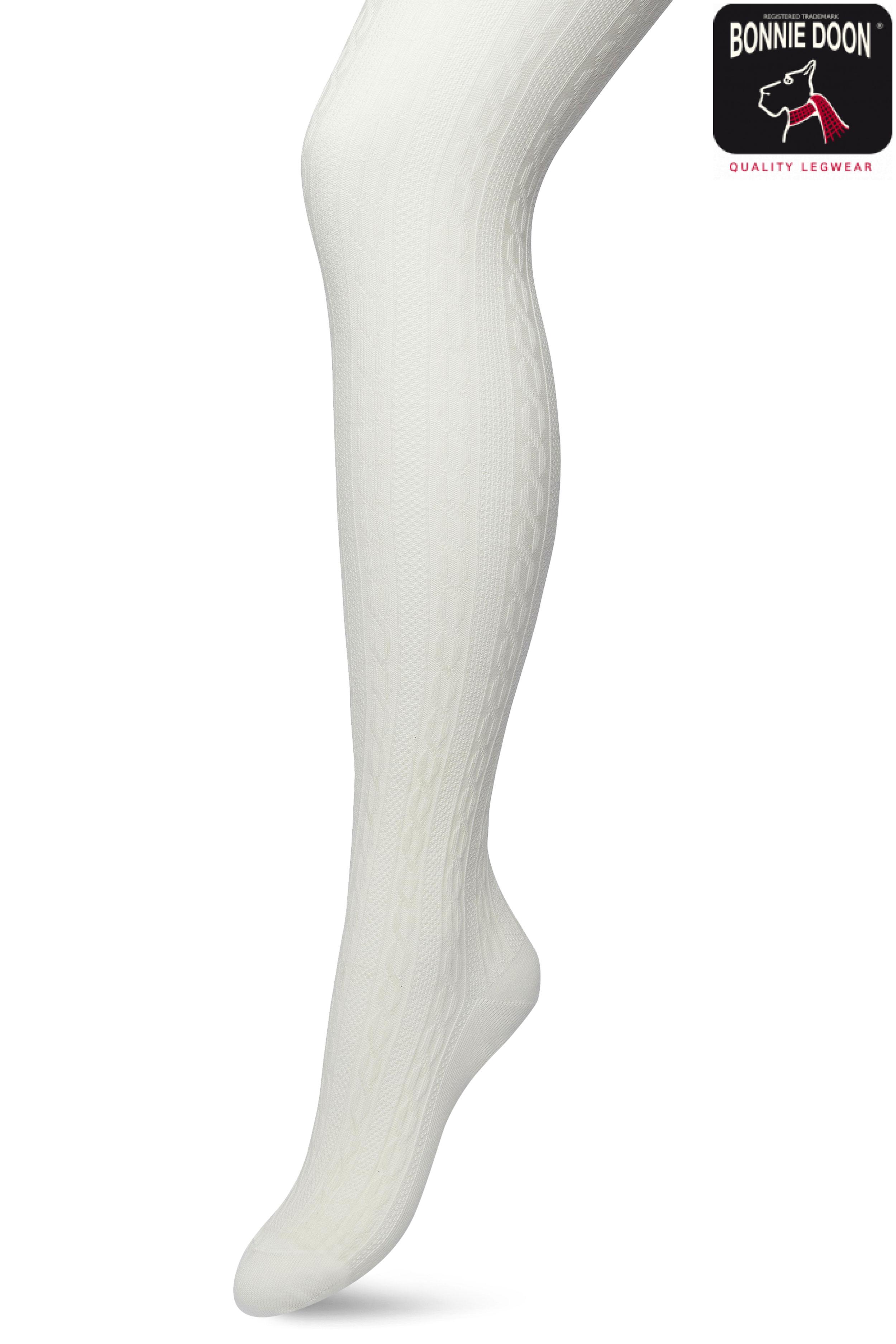 Classic Cable Tights Off white