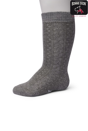 Cable knee high Organic Medium grey heather