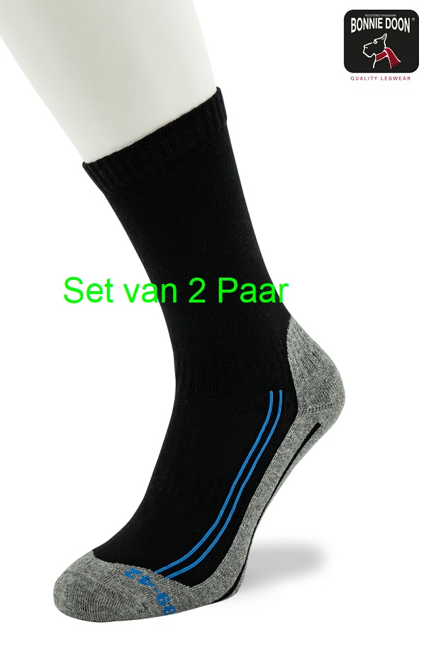 Walking Socks Cotton  set of 2 pairs Black blue