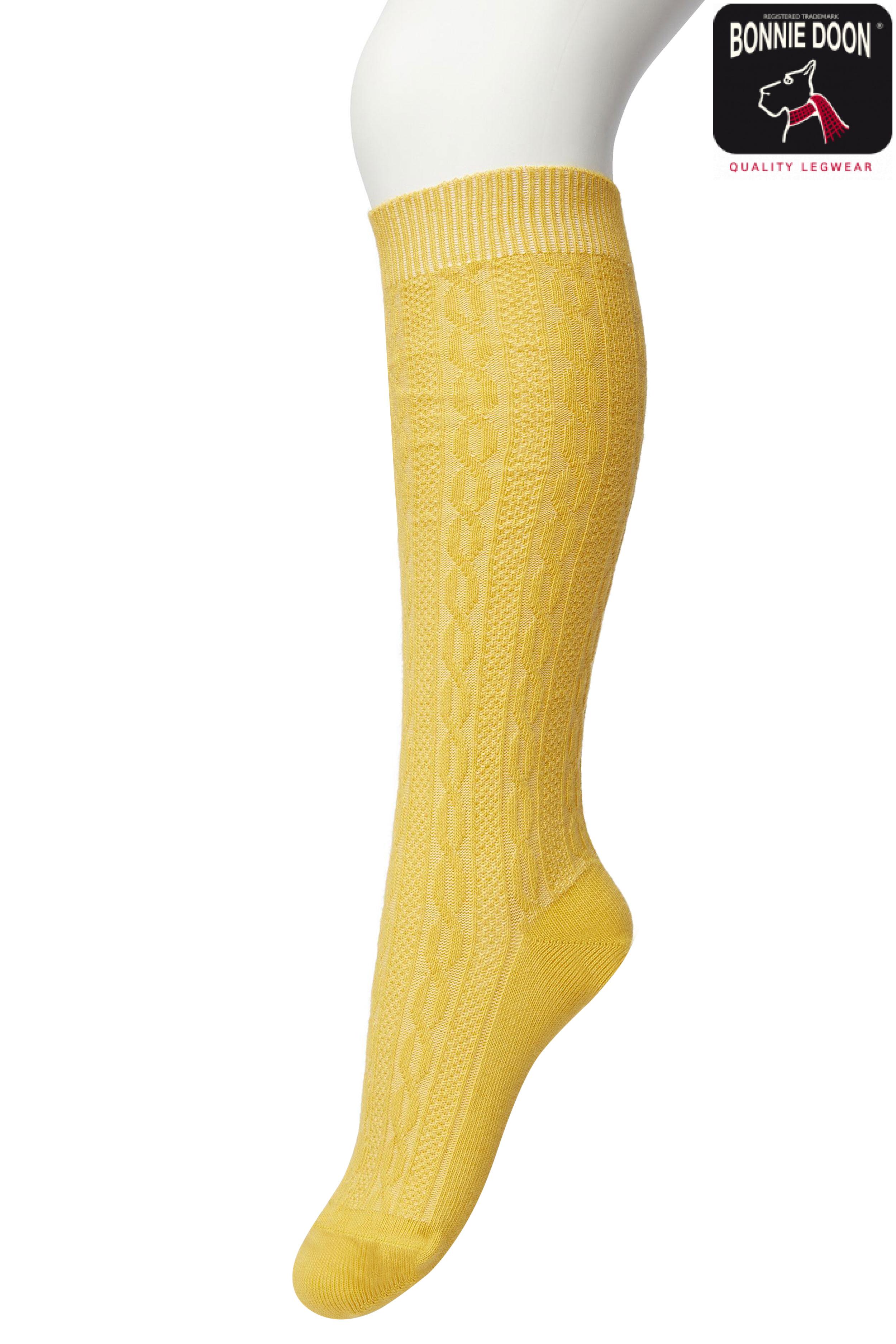 Classic Cable knee high Sulphur