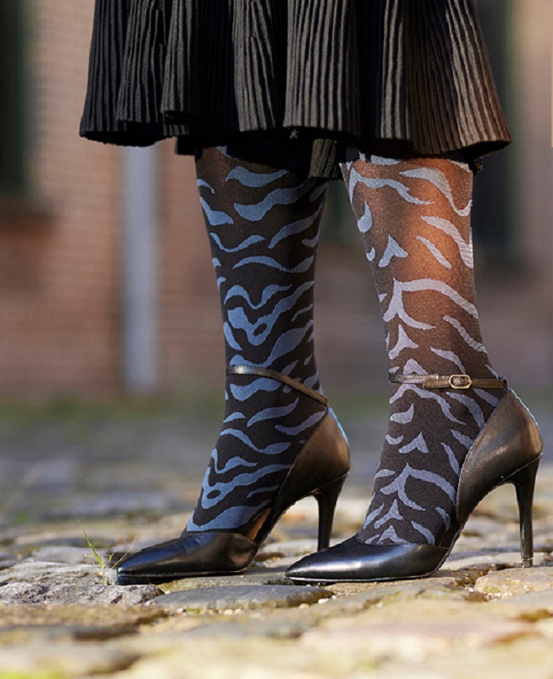 Zebra tights 100 denier Sudan brown