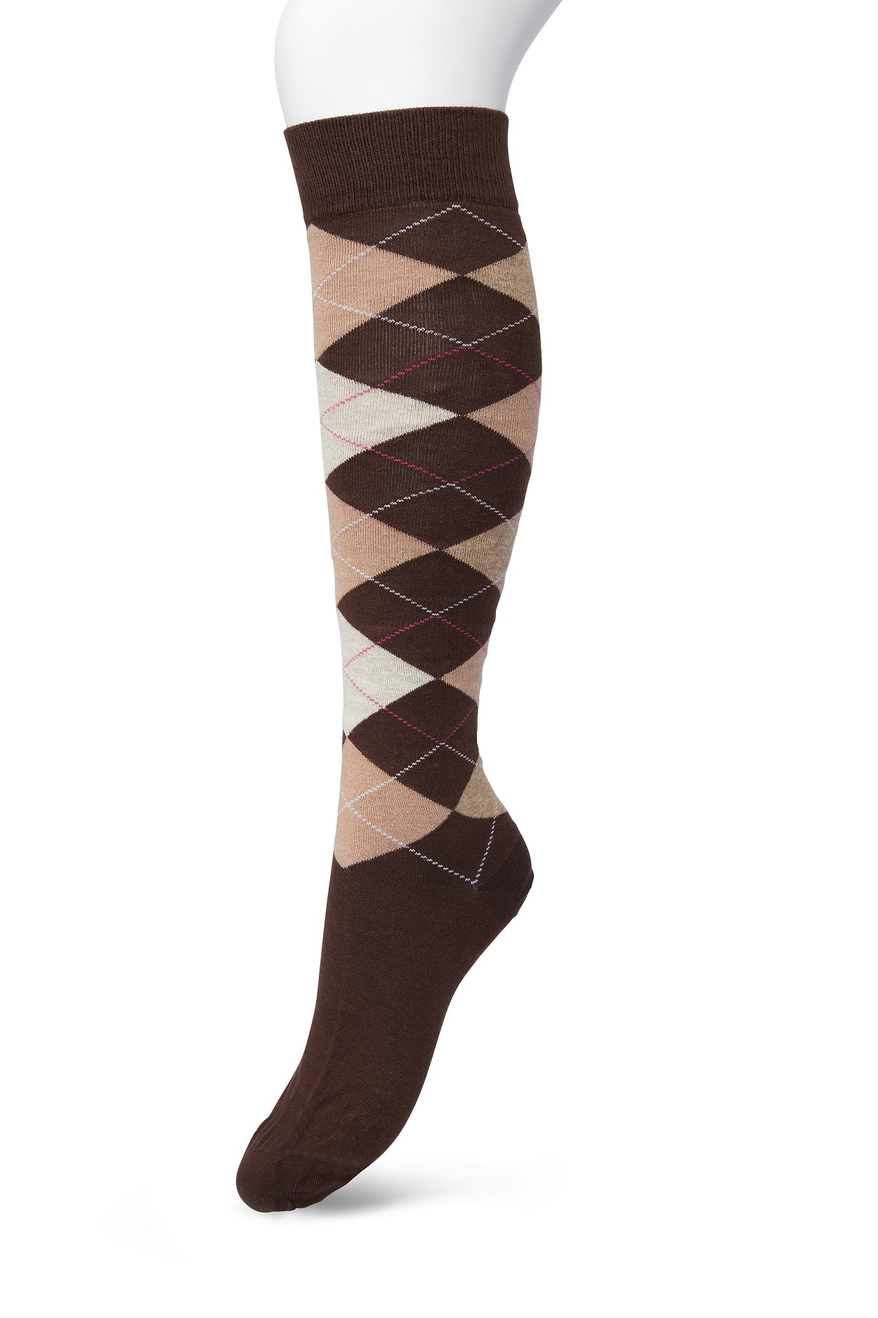 Argyle knee high Macaroon