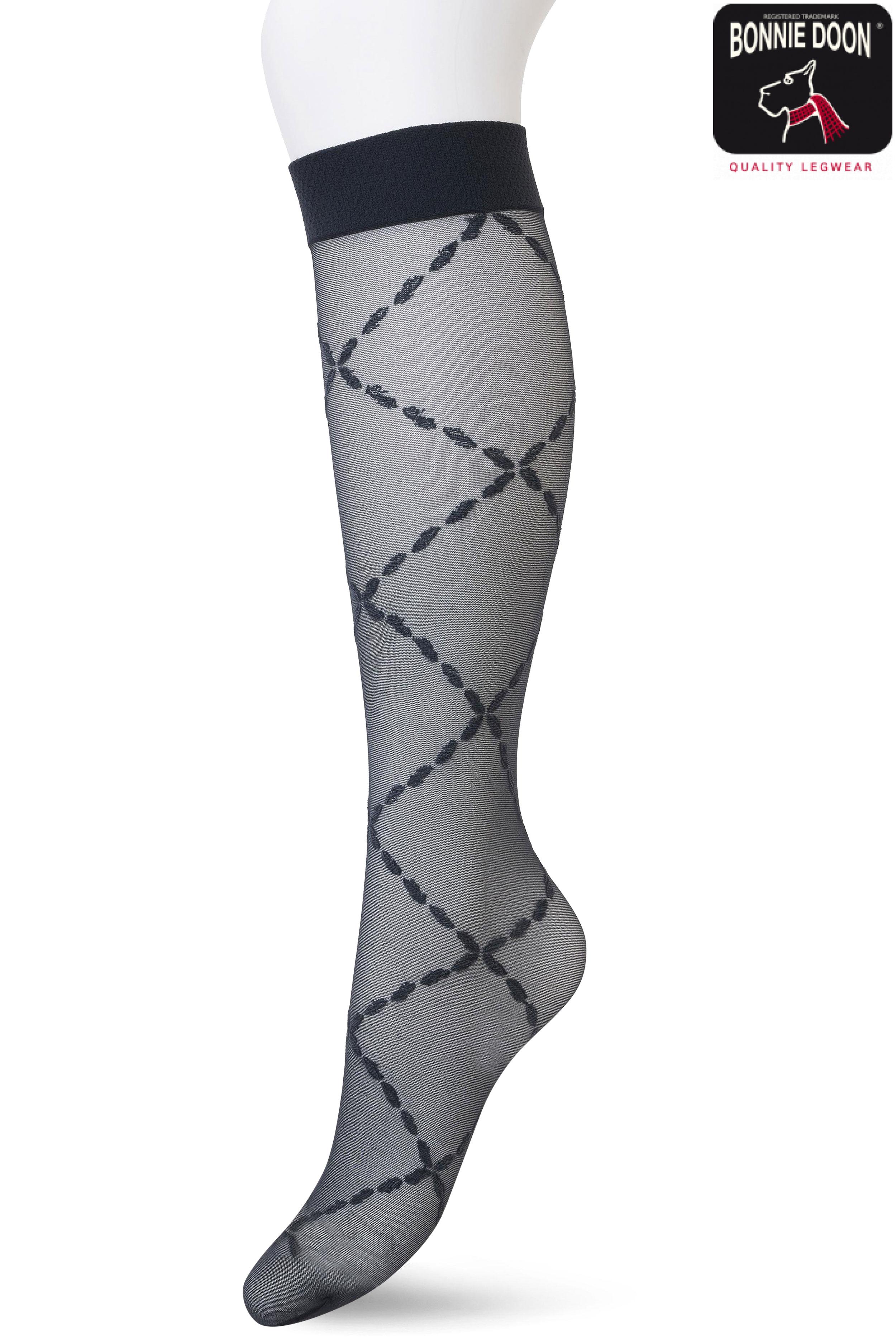 Lozenge knee high Black