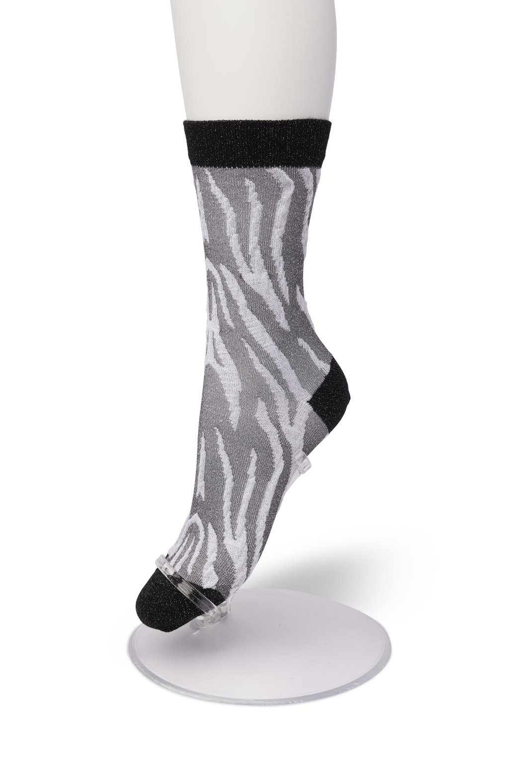 GlitteringZebra sock Black silver