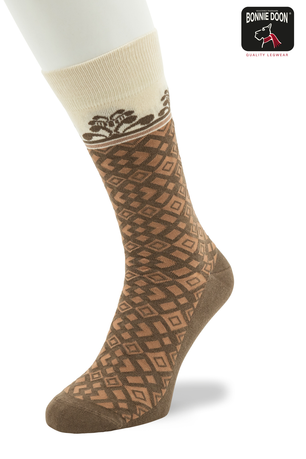 Geometric Border sock Nougat