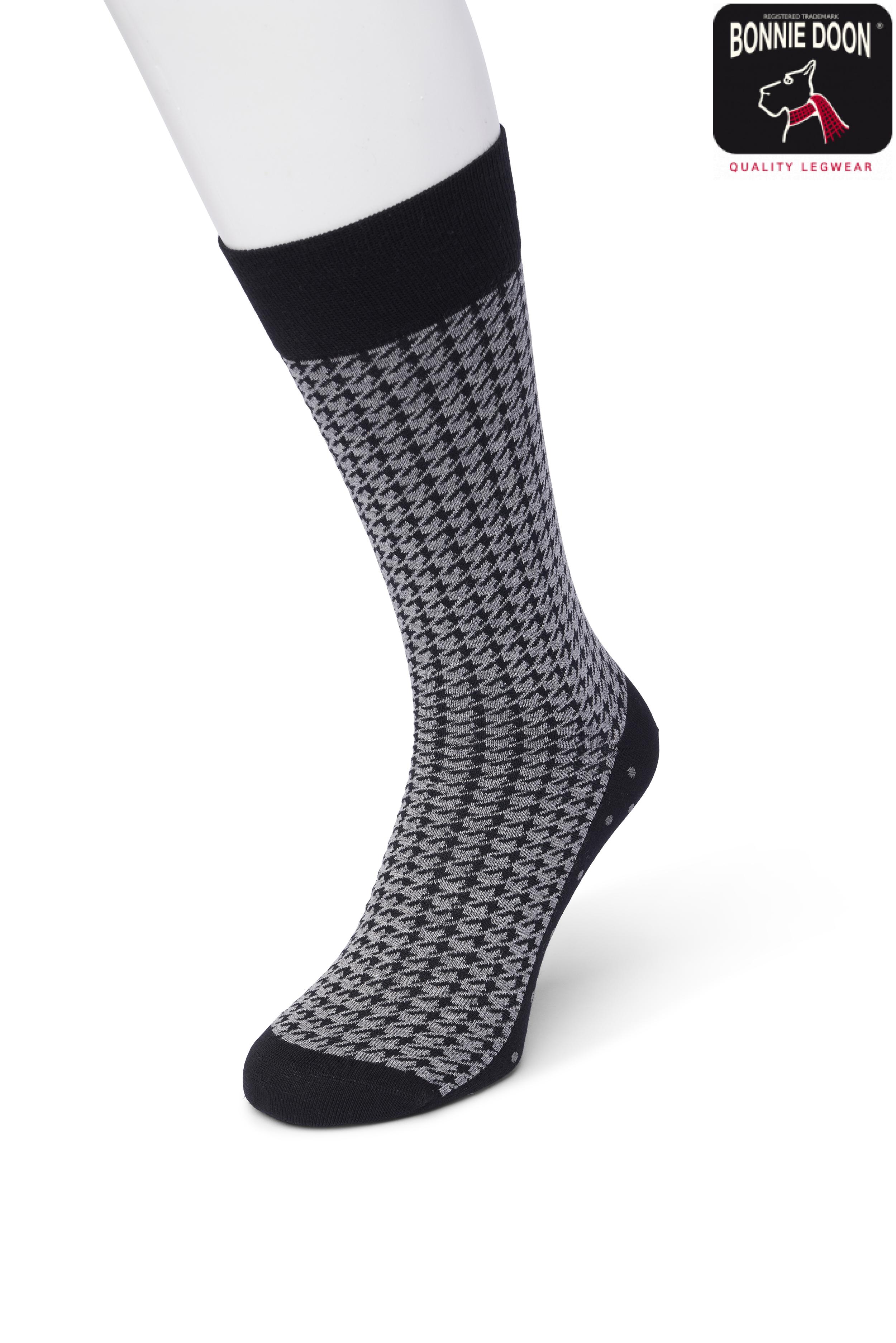 Houndstooth sock Anthracite