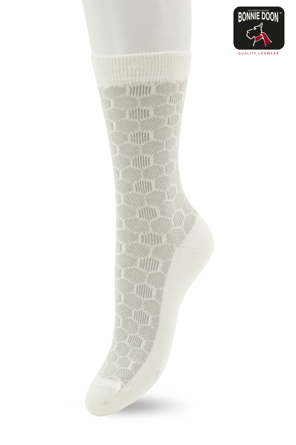 Funny Herringbone sock Off white