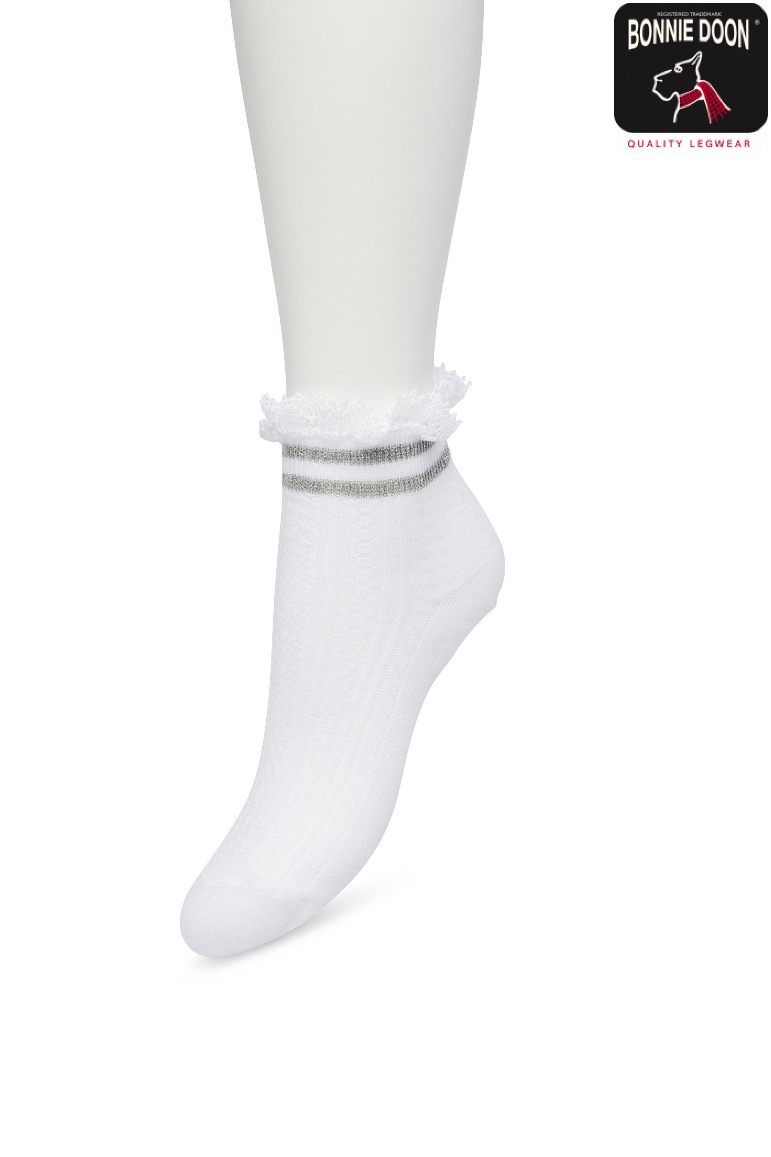 Sporty Lace Quarter Sock White