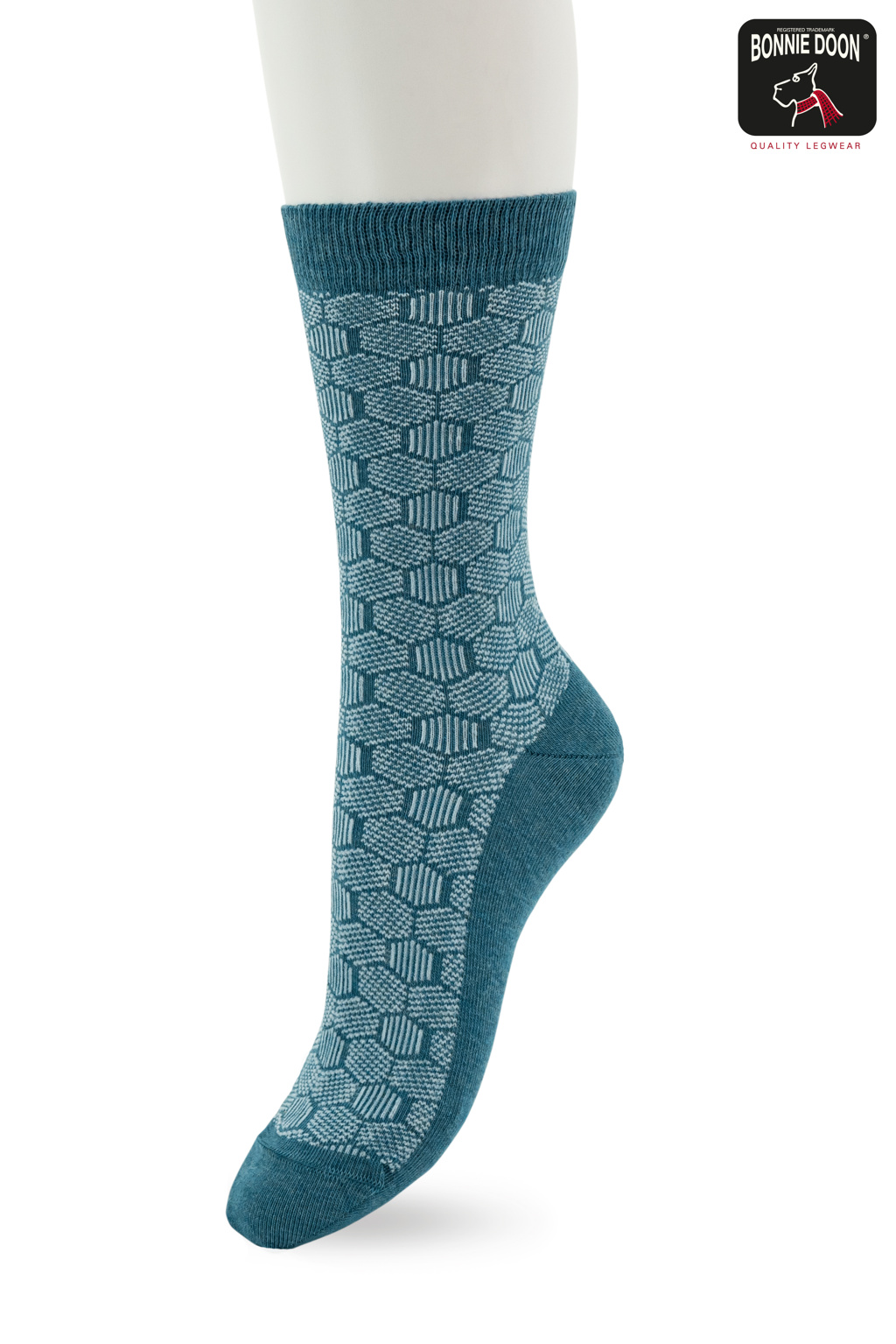 Funny Herringbone sock Porcelain blue