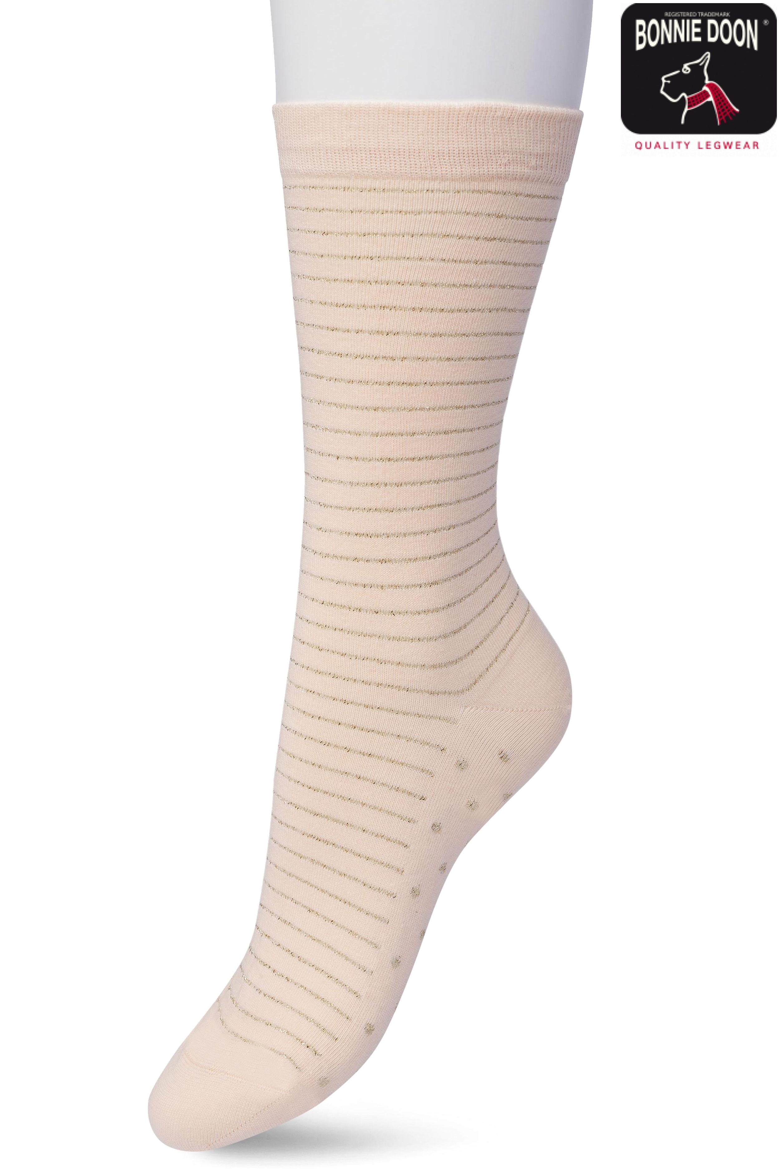 Lurex Stripe sock Allmost apricot