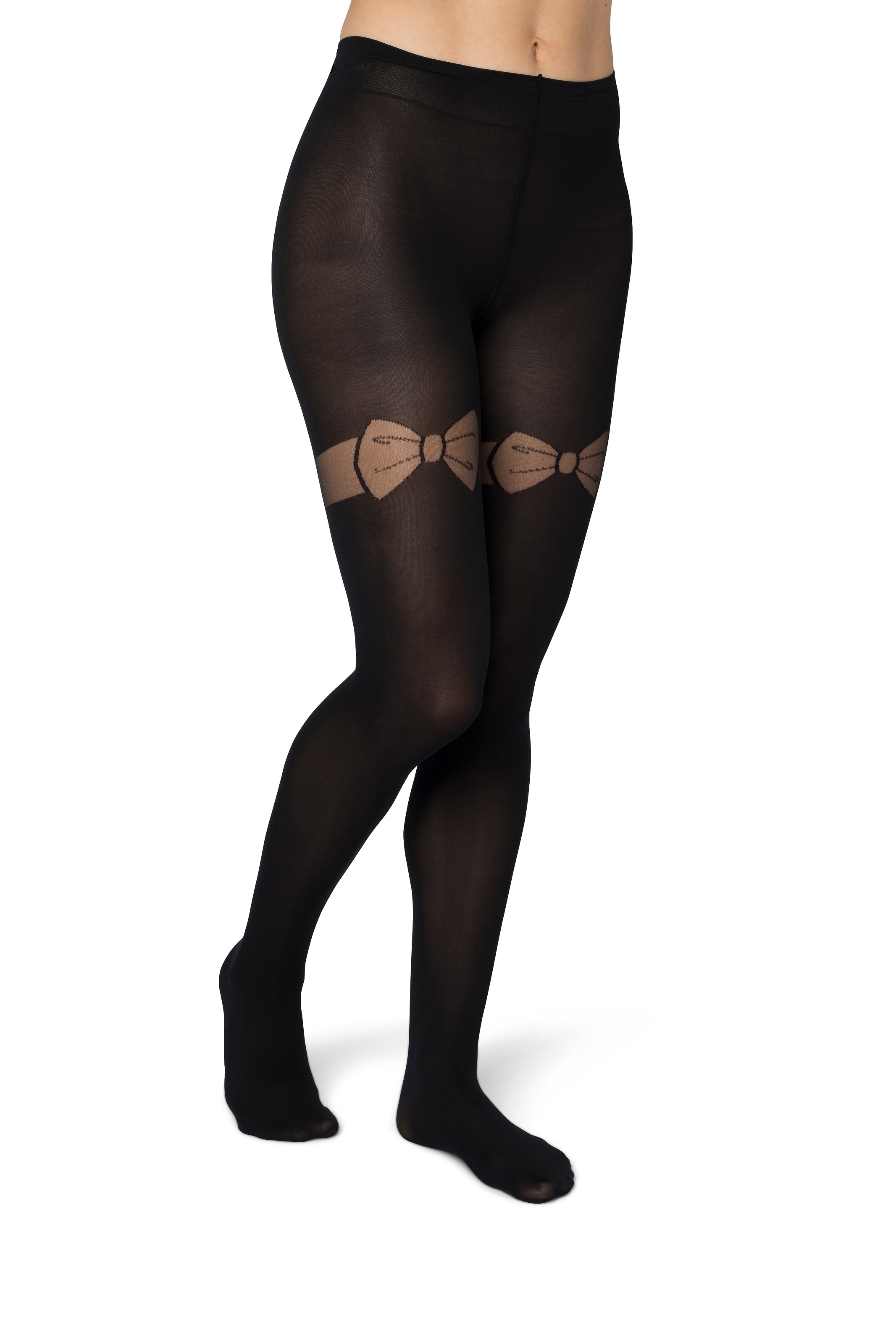 Little Bows on Top tights Black