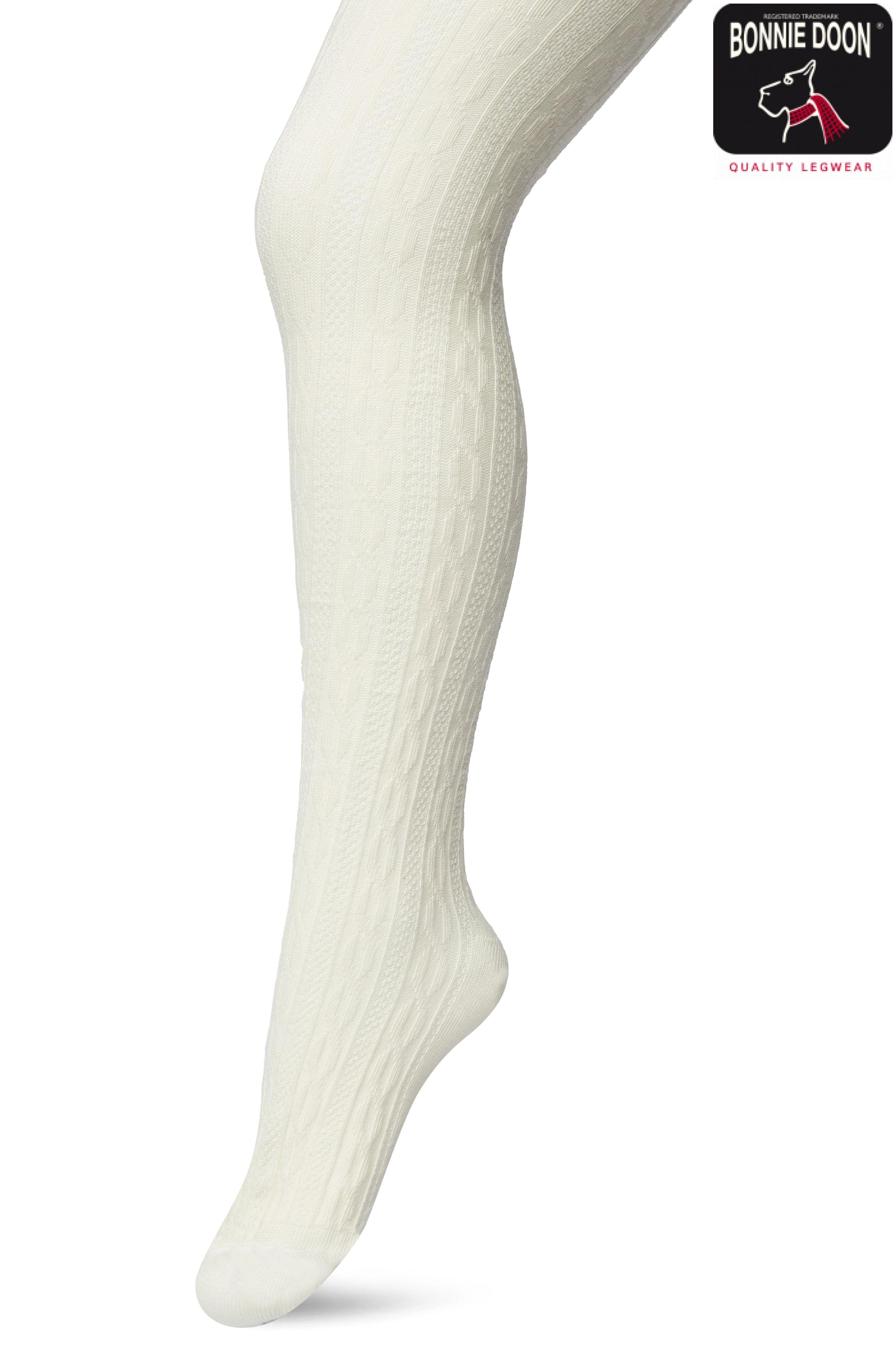 Classic Cable tights Off white