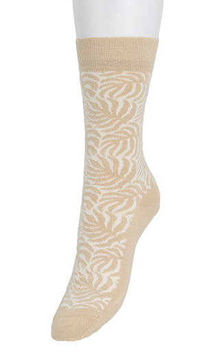 Botanical Leaf Sock New Wheat