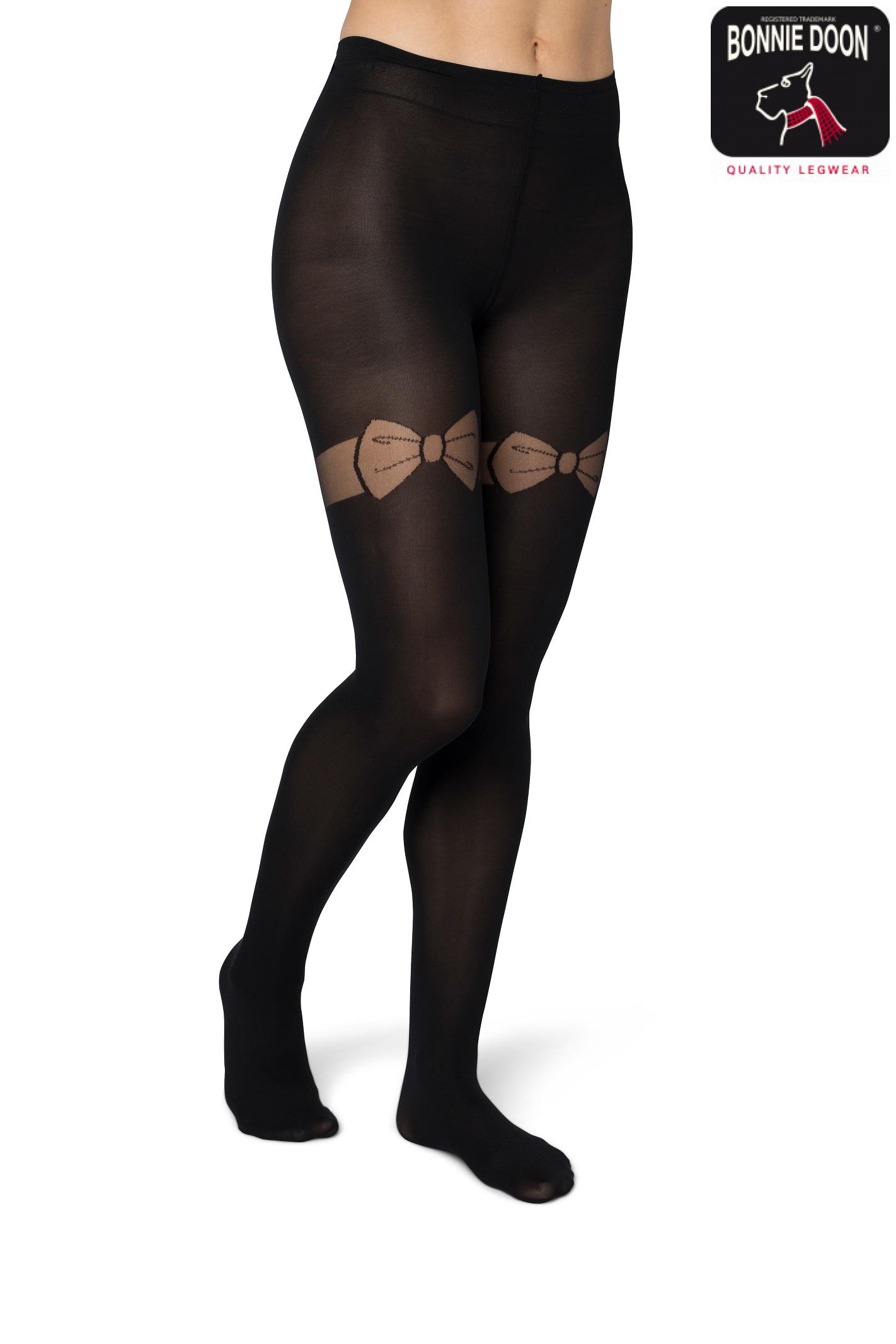 Little Bows on Top tights Black