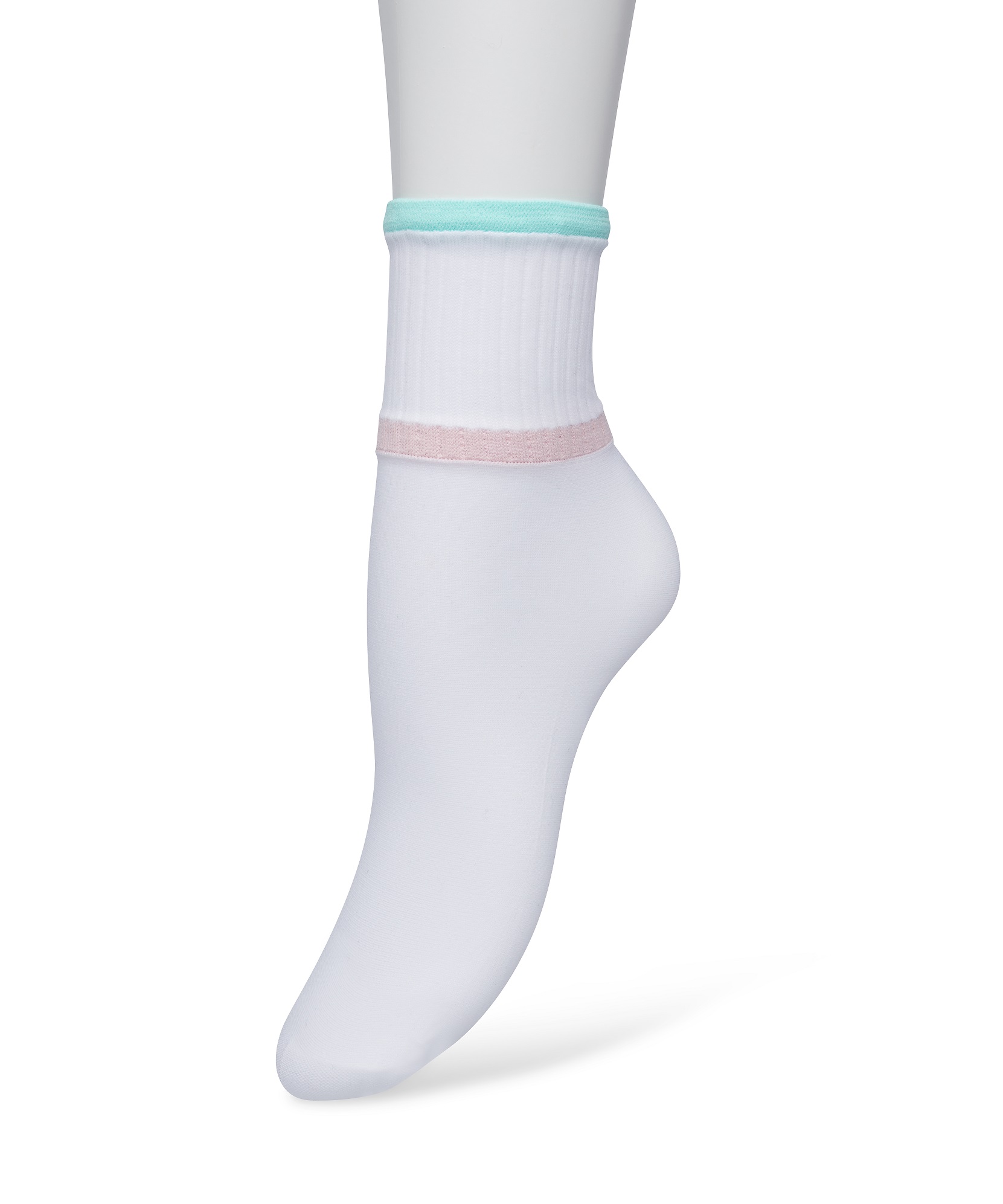 Sporty micro sock White mint