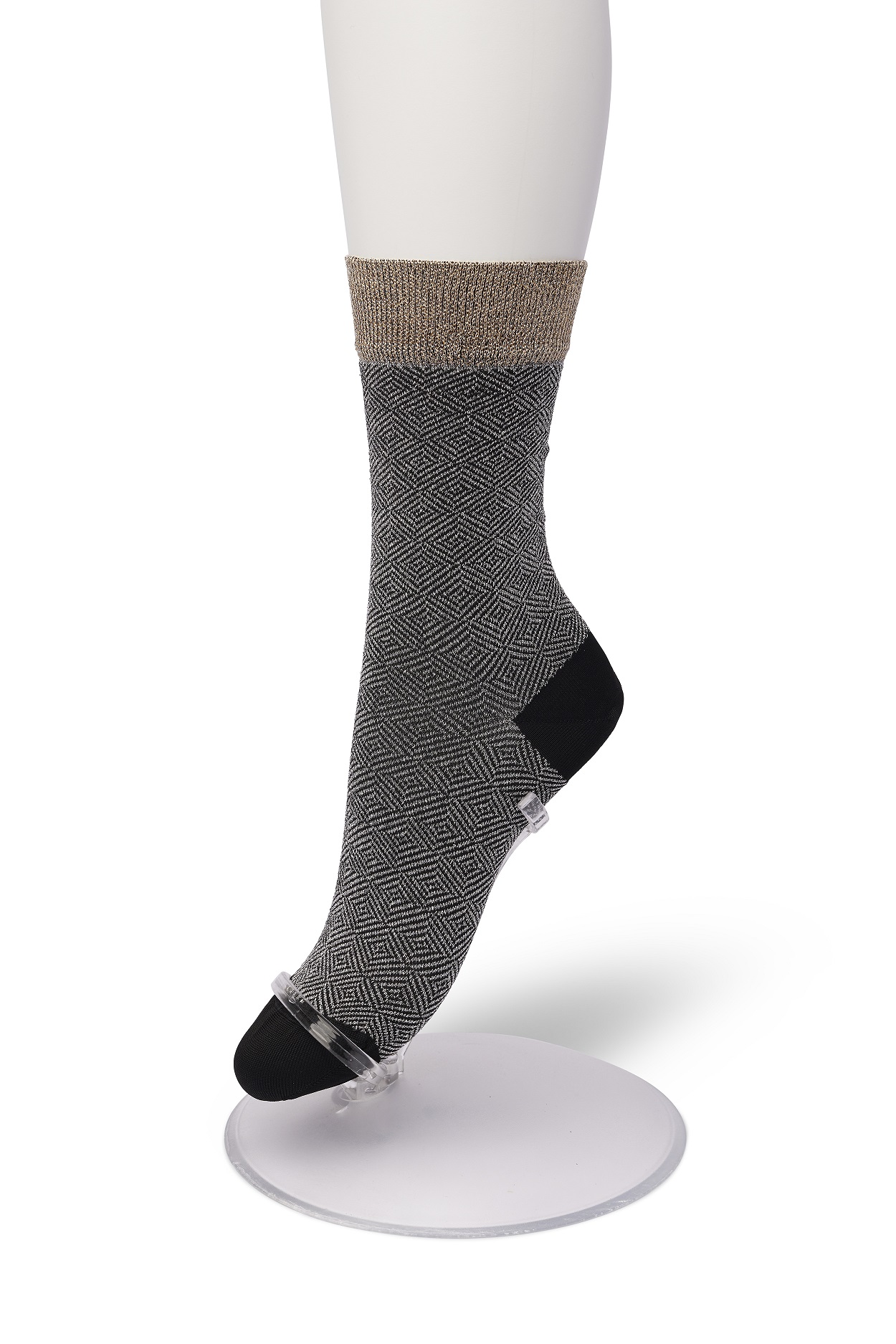 Glittering Jacquard sock Silver