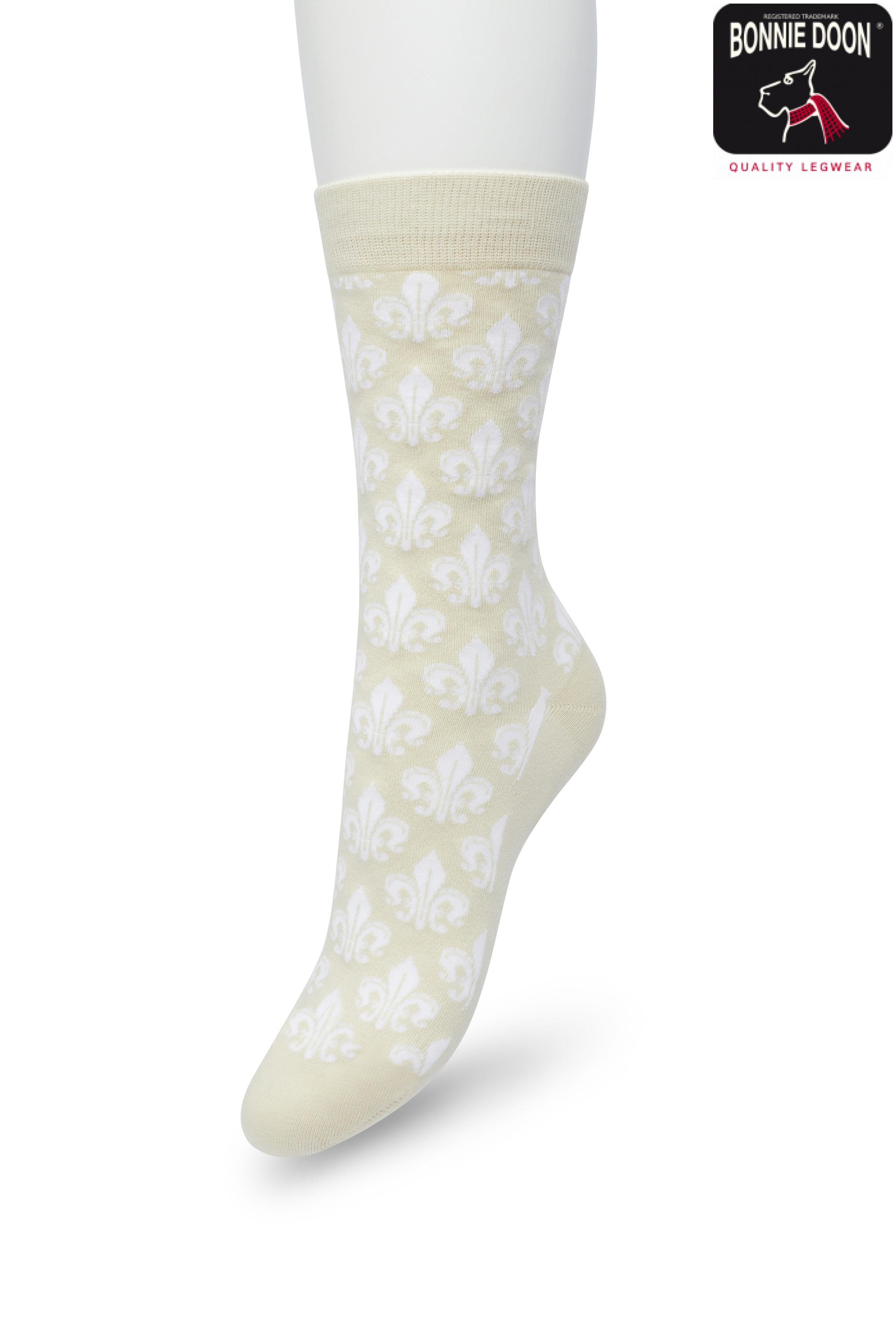 Fleur de Lis sock Sand